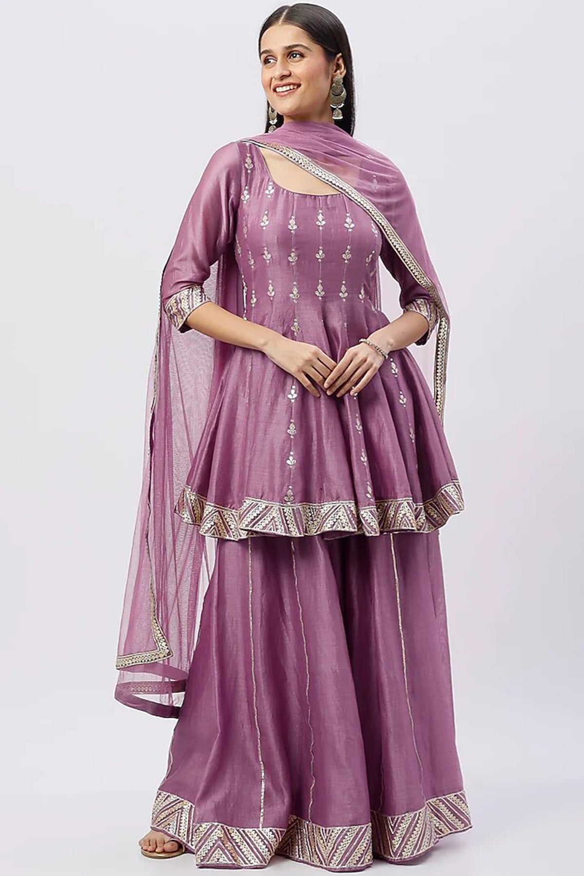 Lavender Peplum Kurta Set