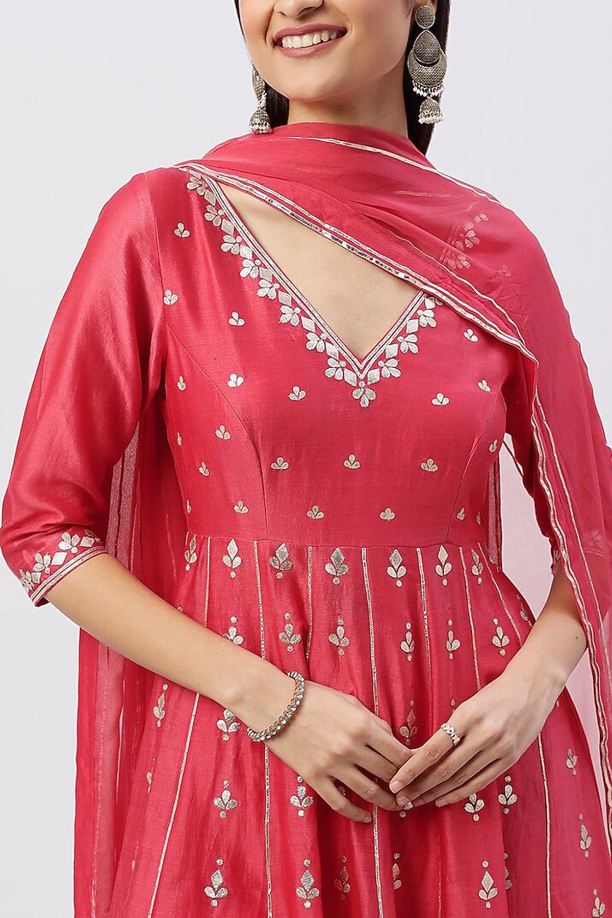 Rose Pink Anarkali Set