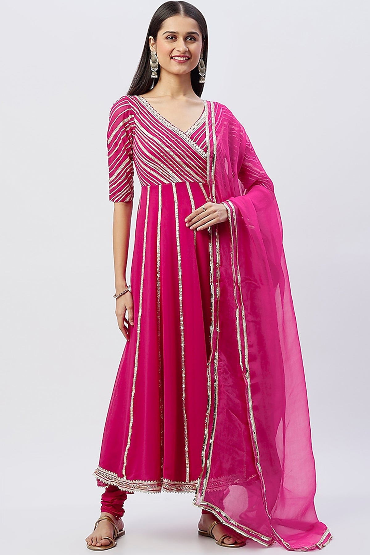 Hot Pink Anarkali Set