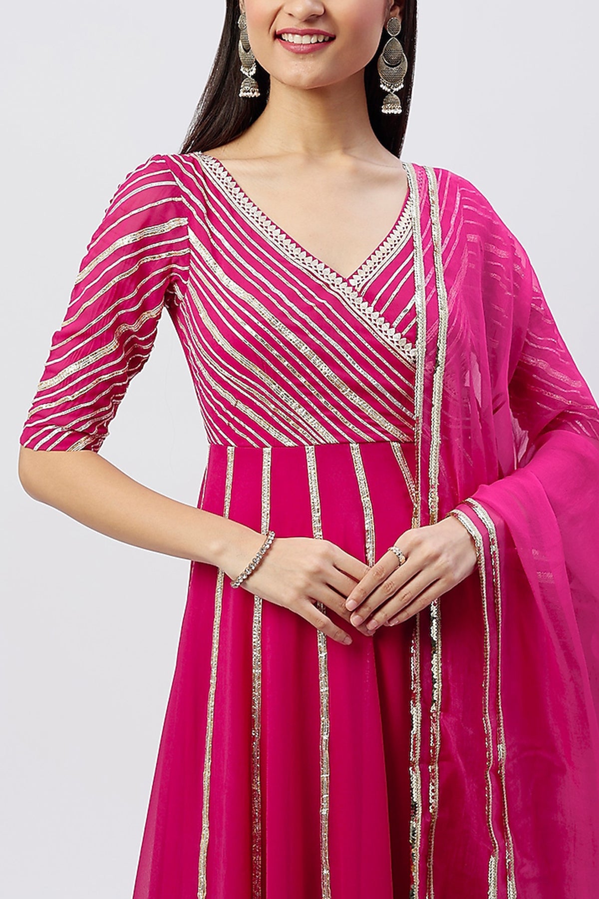 Hot Pink Anarkali Set