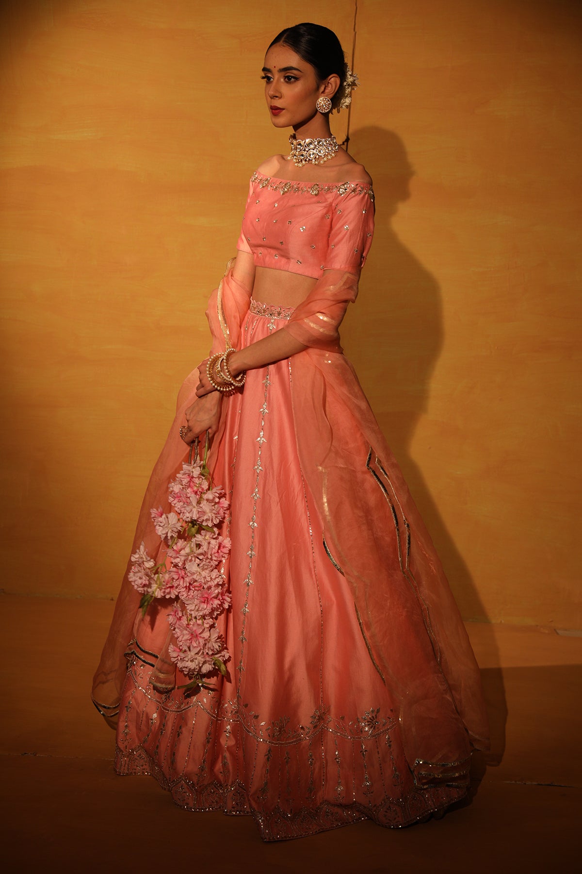 Blush Pink embroidered Lehenga set