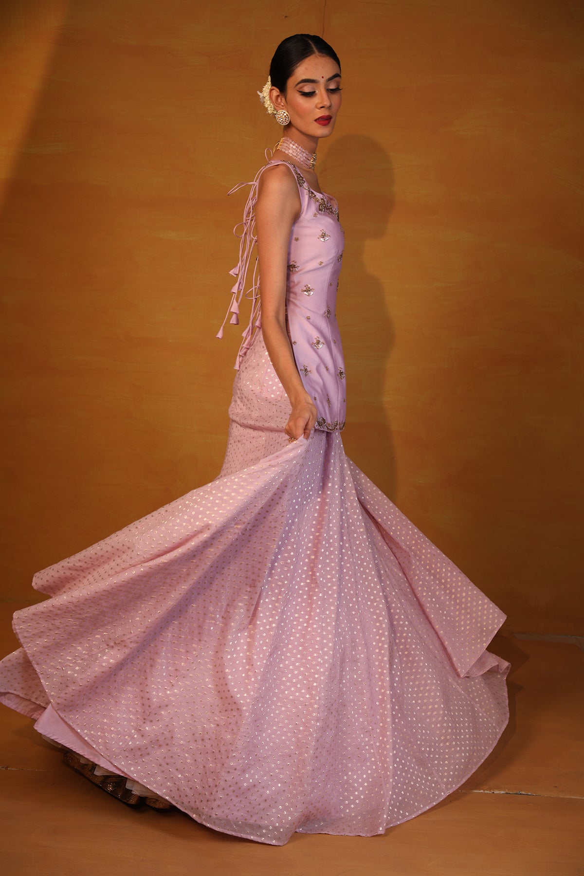 Pastel Lavender embellished lehenga set
