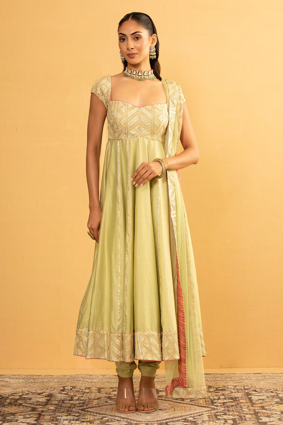 BOTTLE GOURD ANARKALI SET