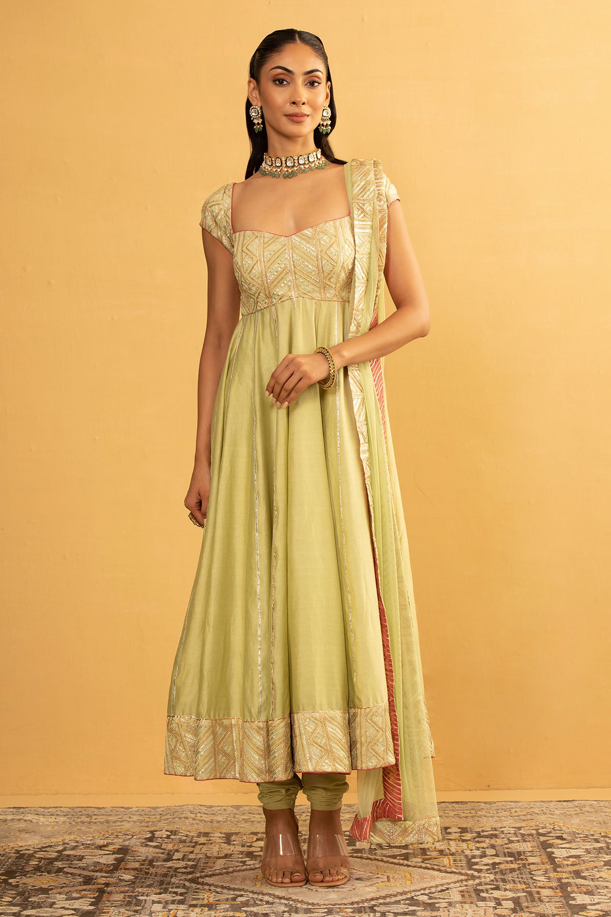 BOTTLE GOURD ANARKALI SET