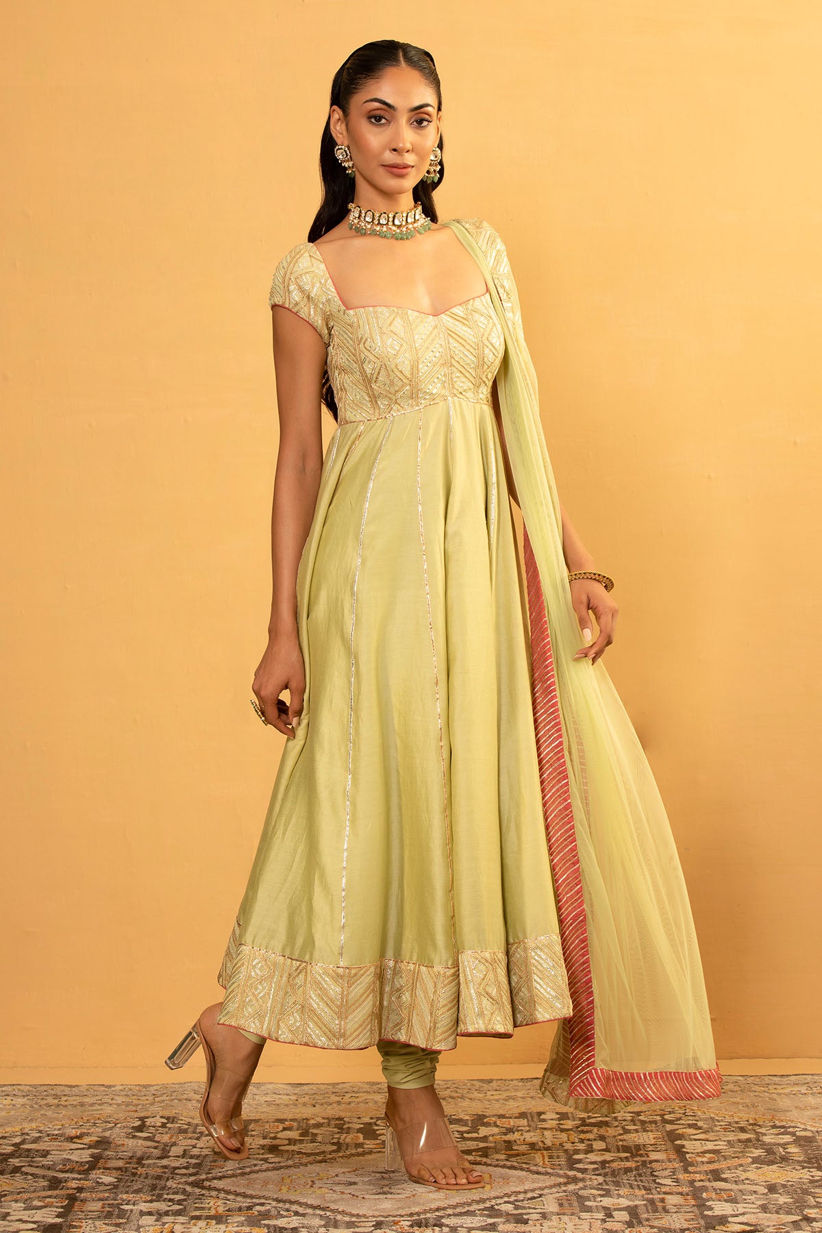 BOTTLE GOURD ANARKALI SET