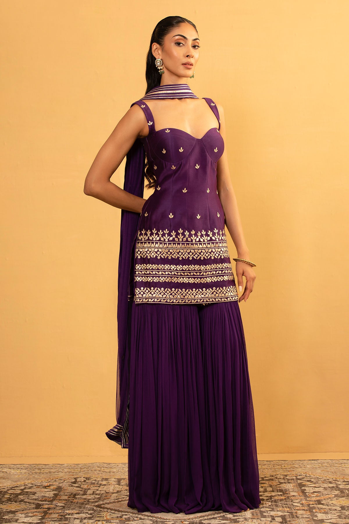 PURPLE SHARARA SET