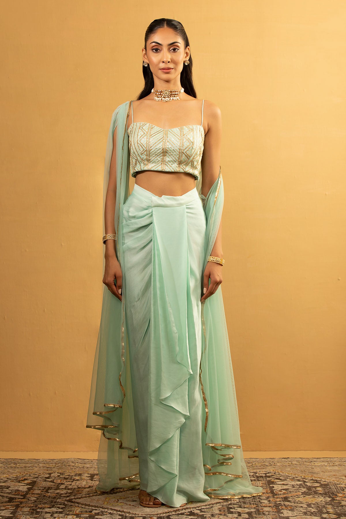 ICE BLUE DHOTI SET