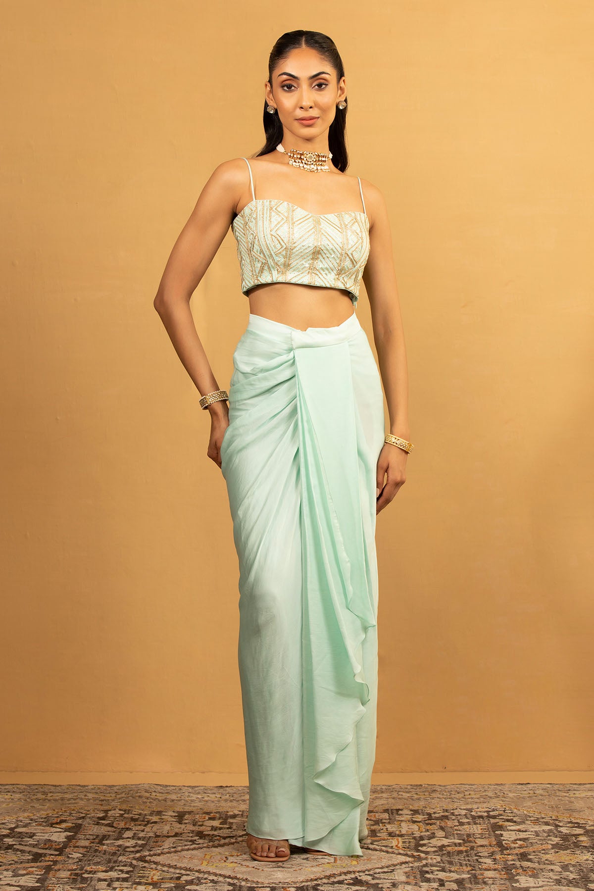ICE BLUE DHOTI SET