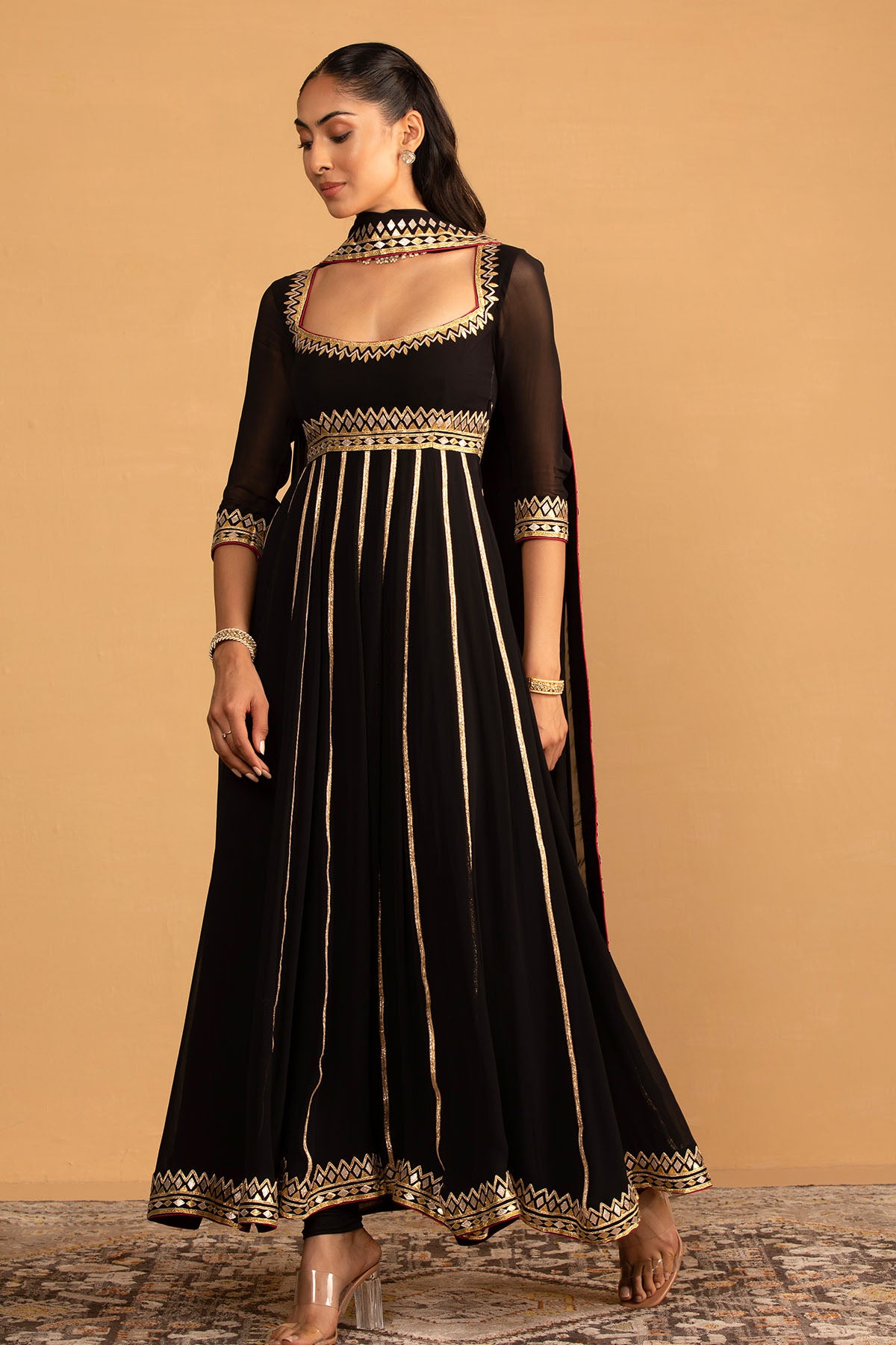 BLACK ANARKALI SET