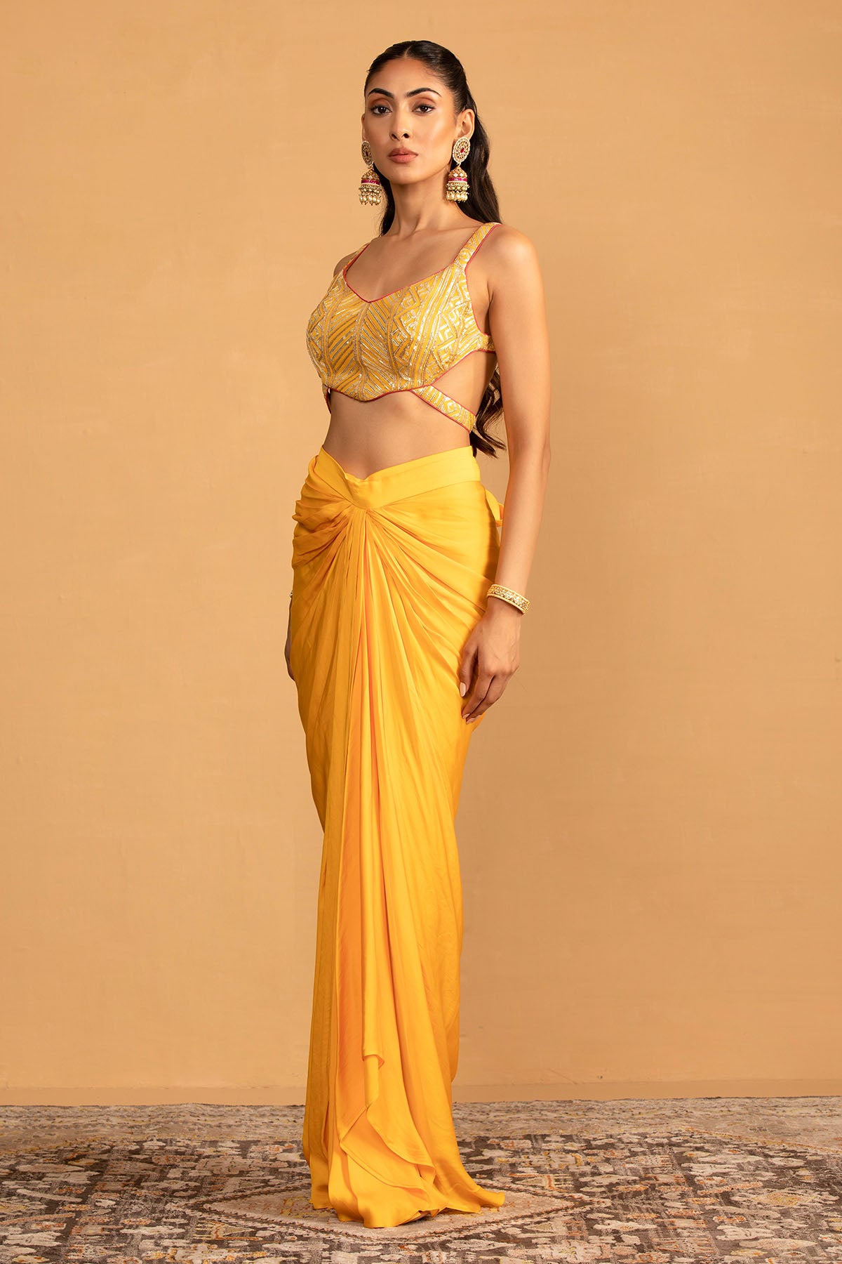 YELLOW DHOTI SET