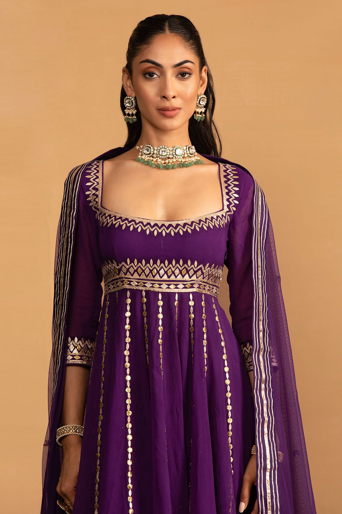 PURPLE ANARKALI SET