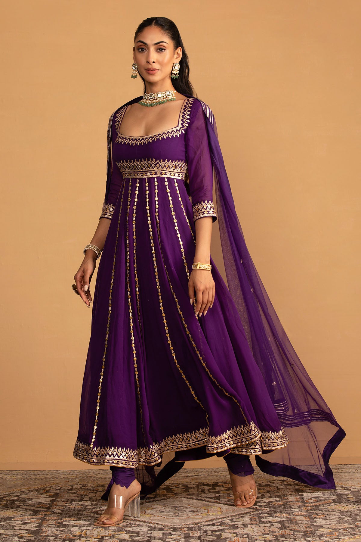 PURPLE ANARKALI SET