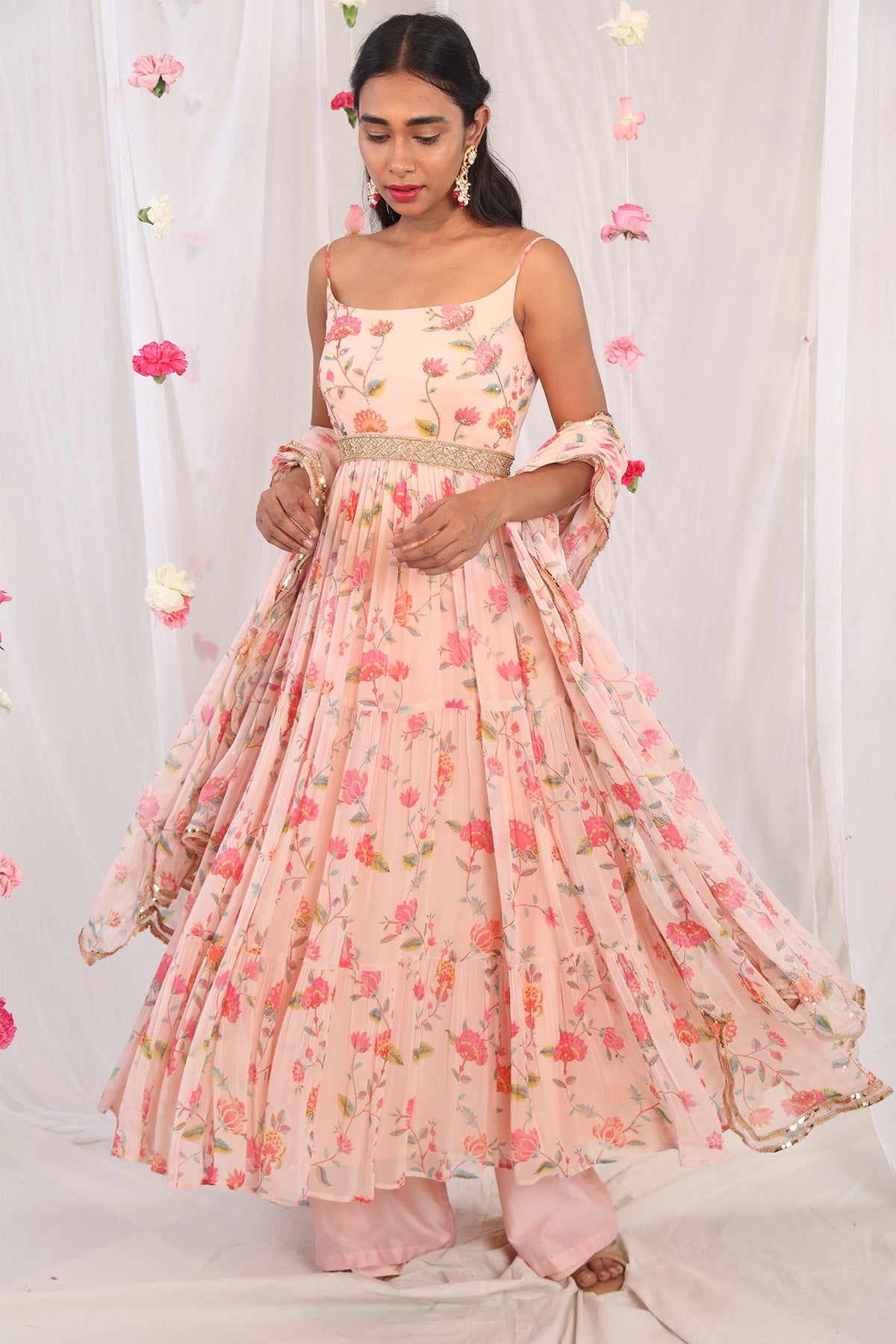Pink spaghtette anarkali