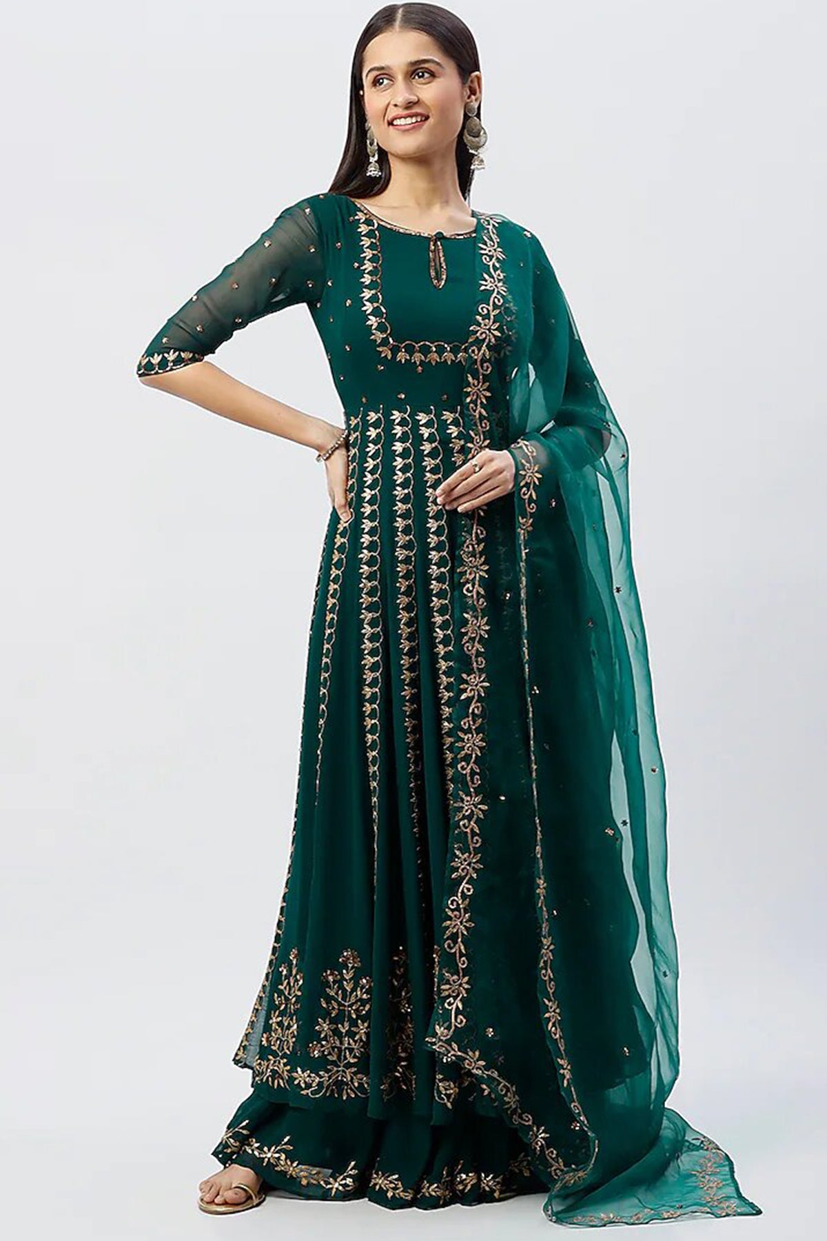 Emerald Anarkali Set