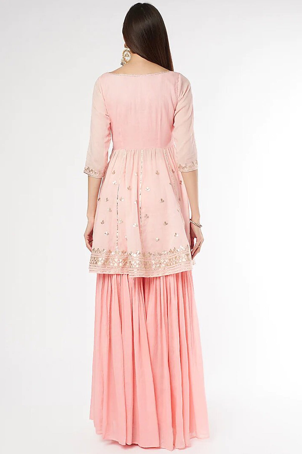 Baby Pink Peplum Kurta Set