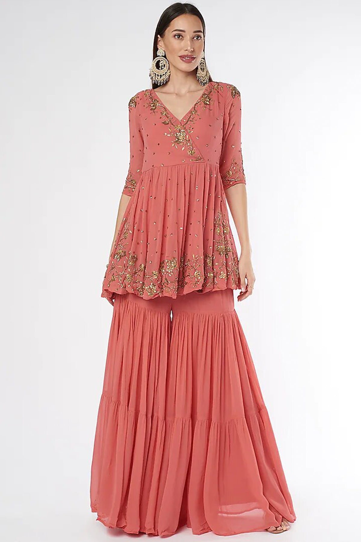Peplum Kurta with Sharara
