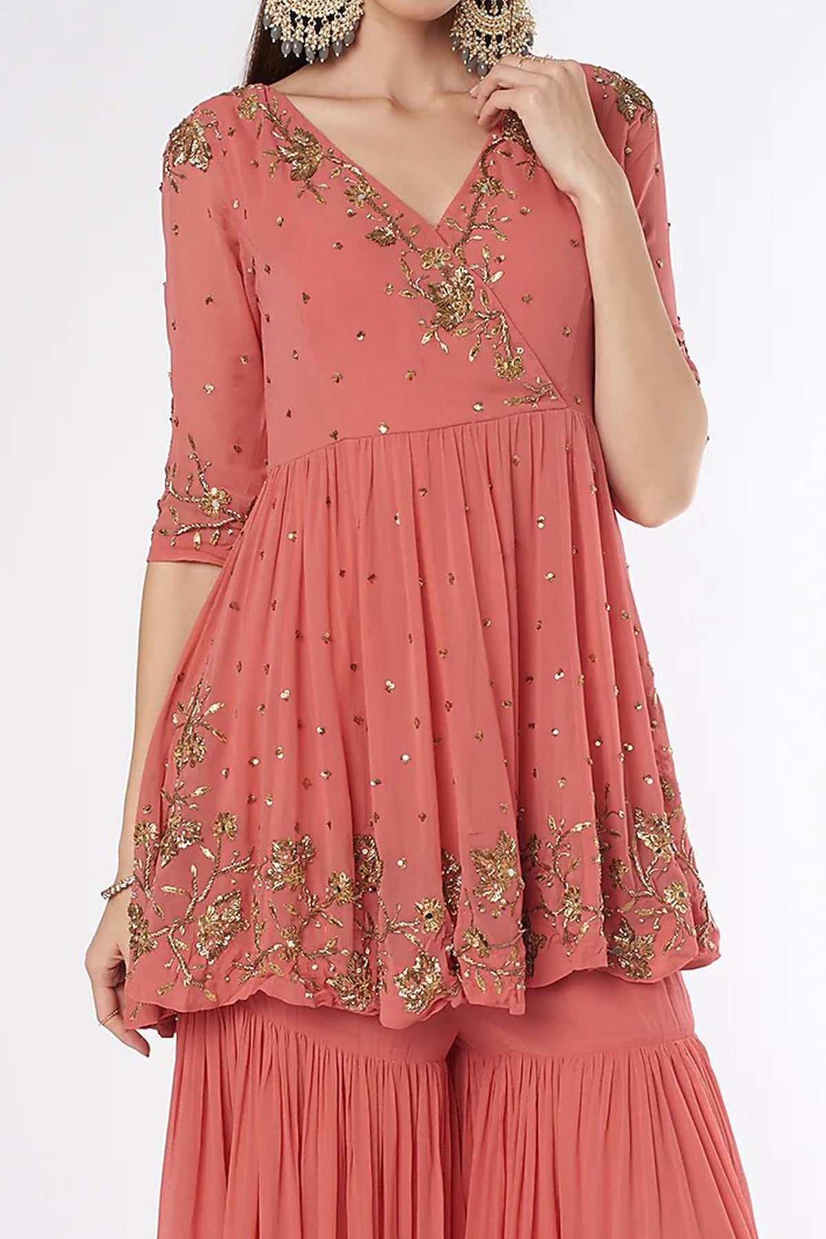 Peplum Kurta with Sharara
