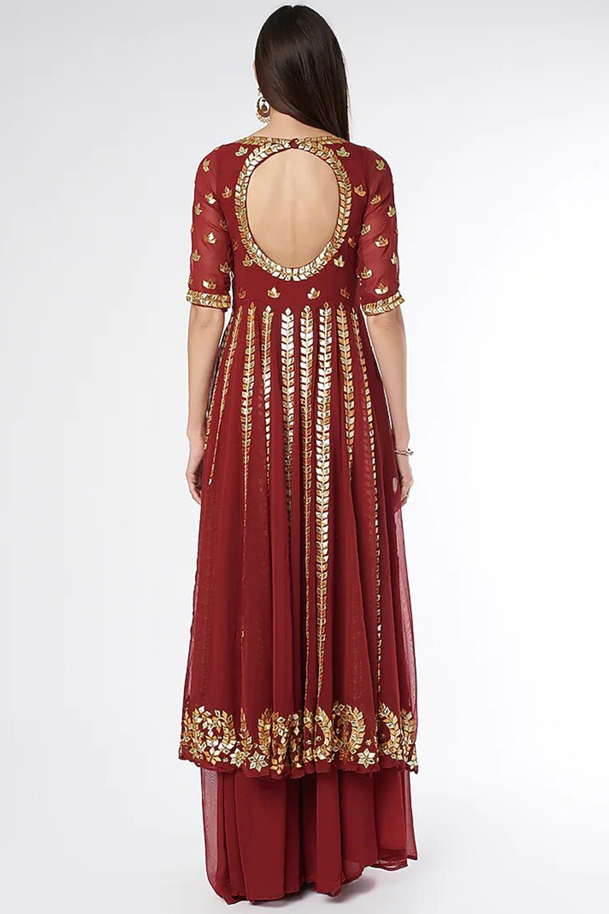 Maroon Anarkali Set