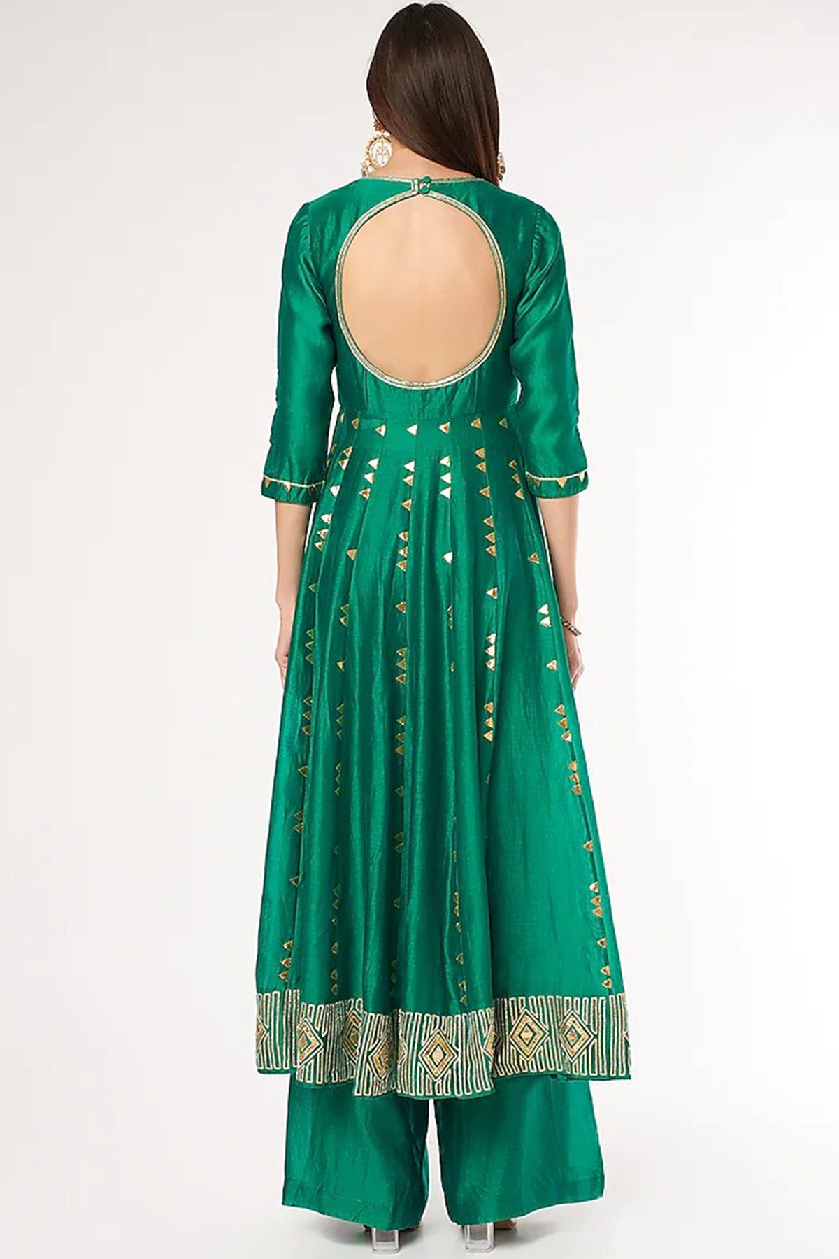 Bottle Green Anarkali Set