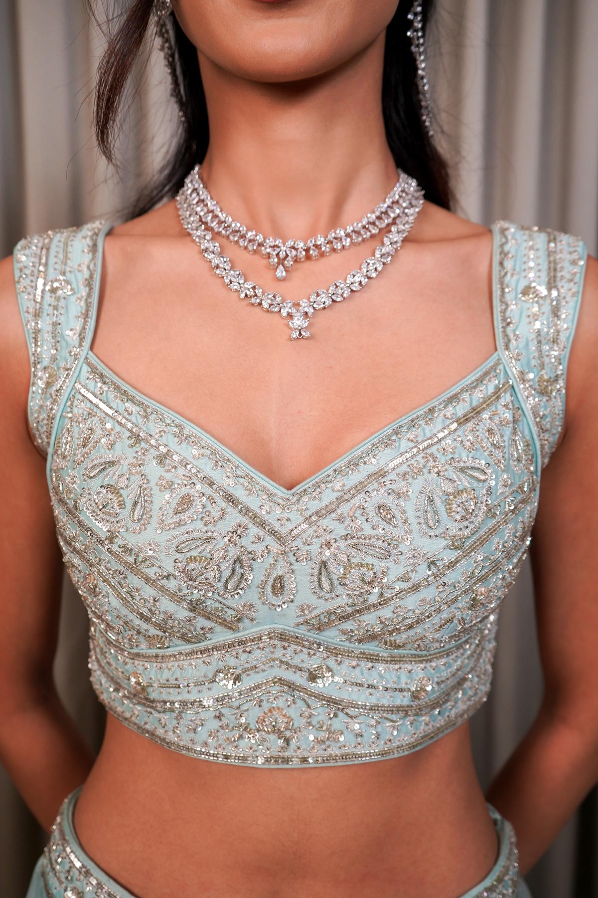 Ice Blue Lehenga Set