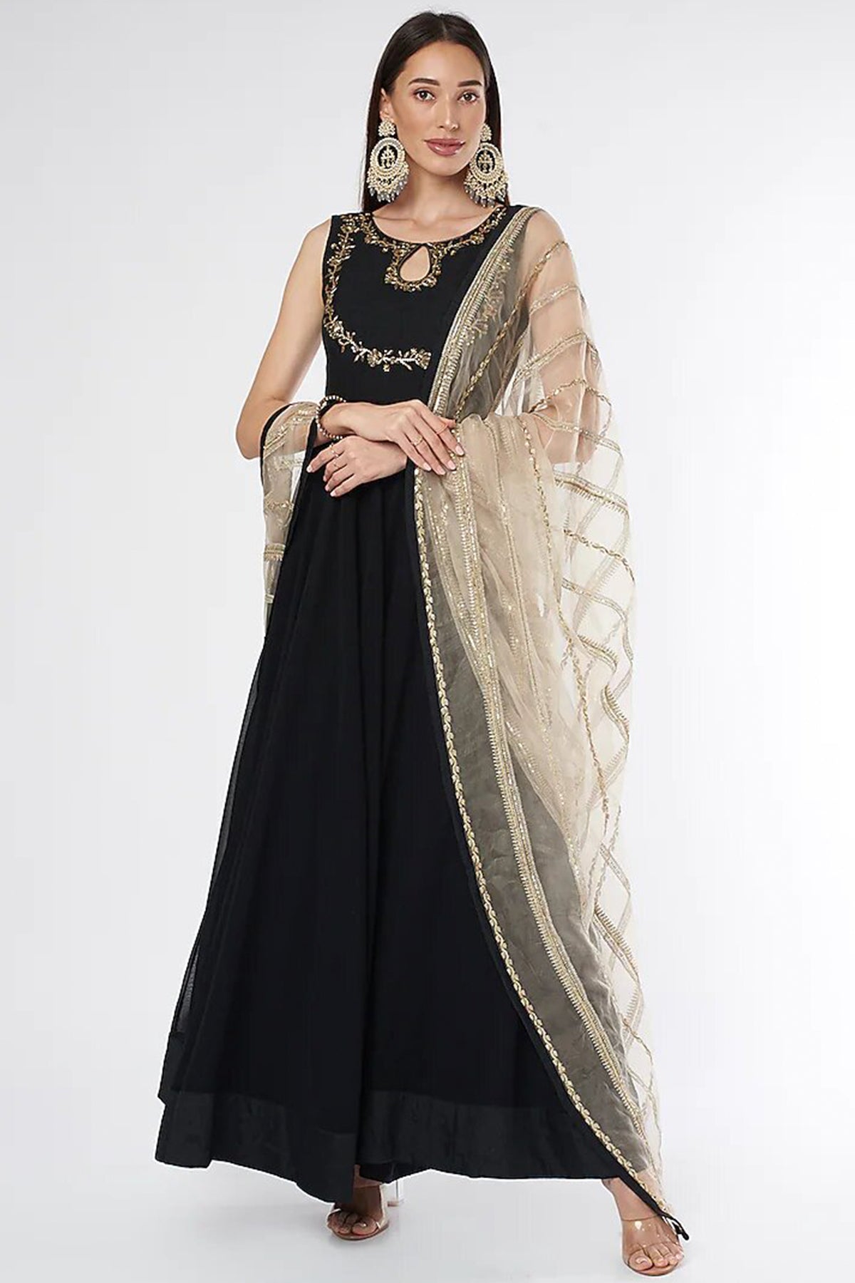 Black Anarkali Set