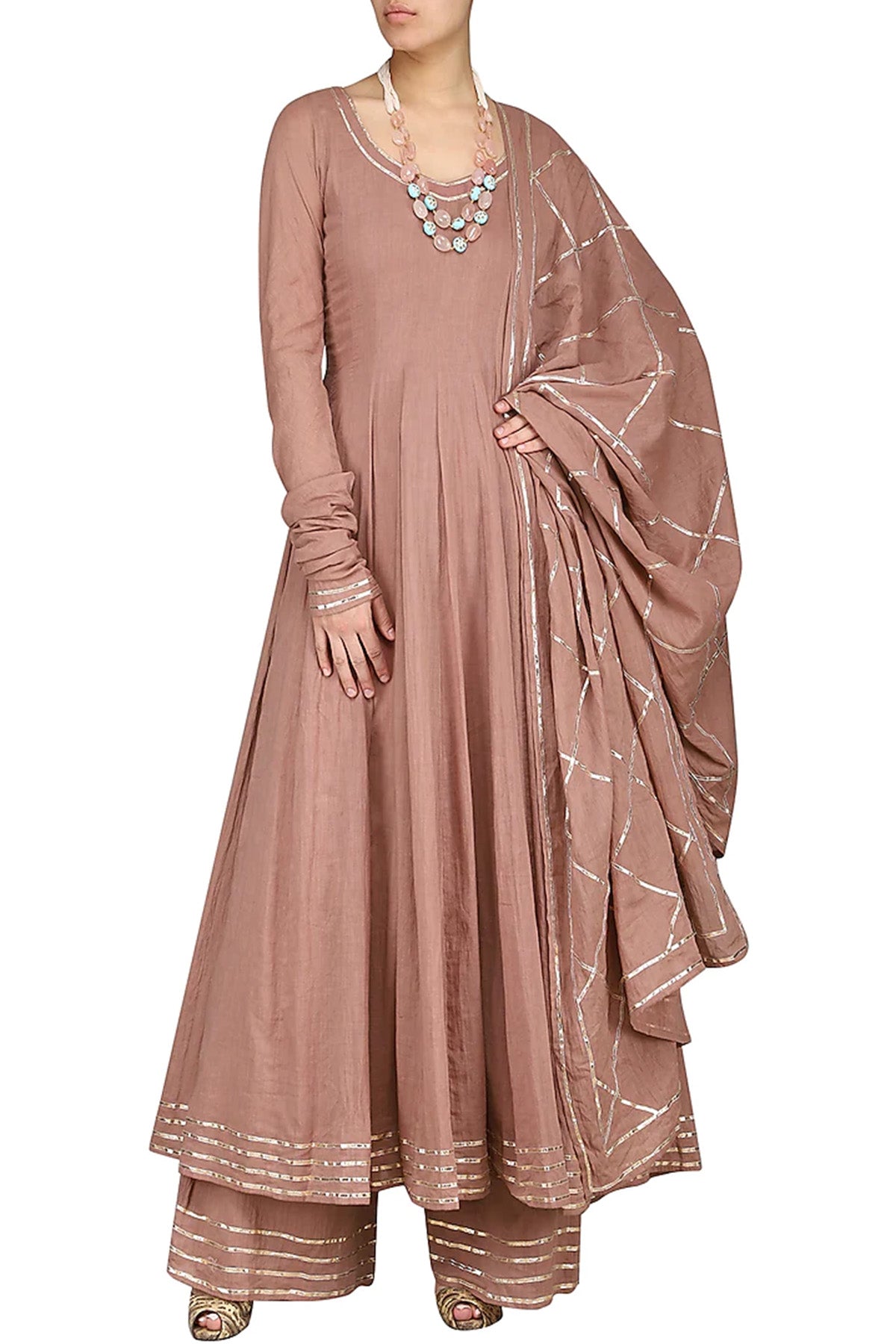 Champagne Gold Anarakali Set