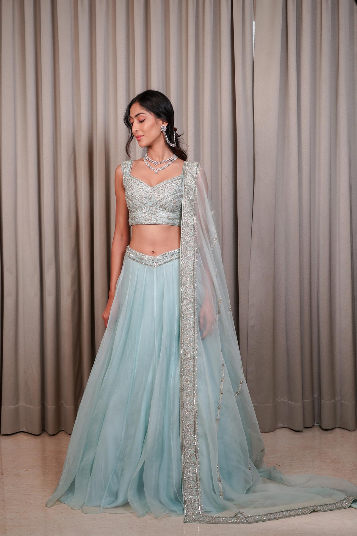 Ice Blue Lehenga Set