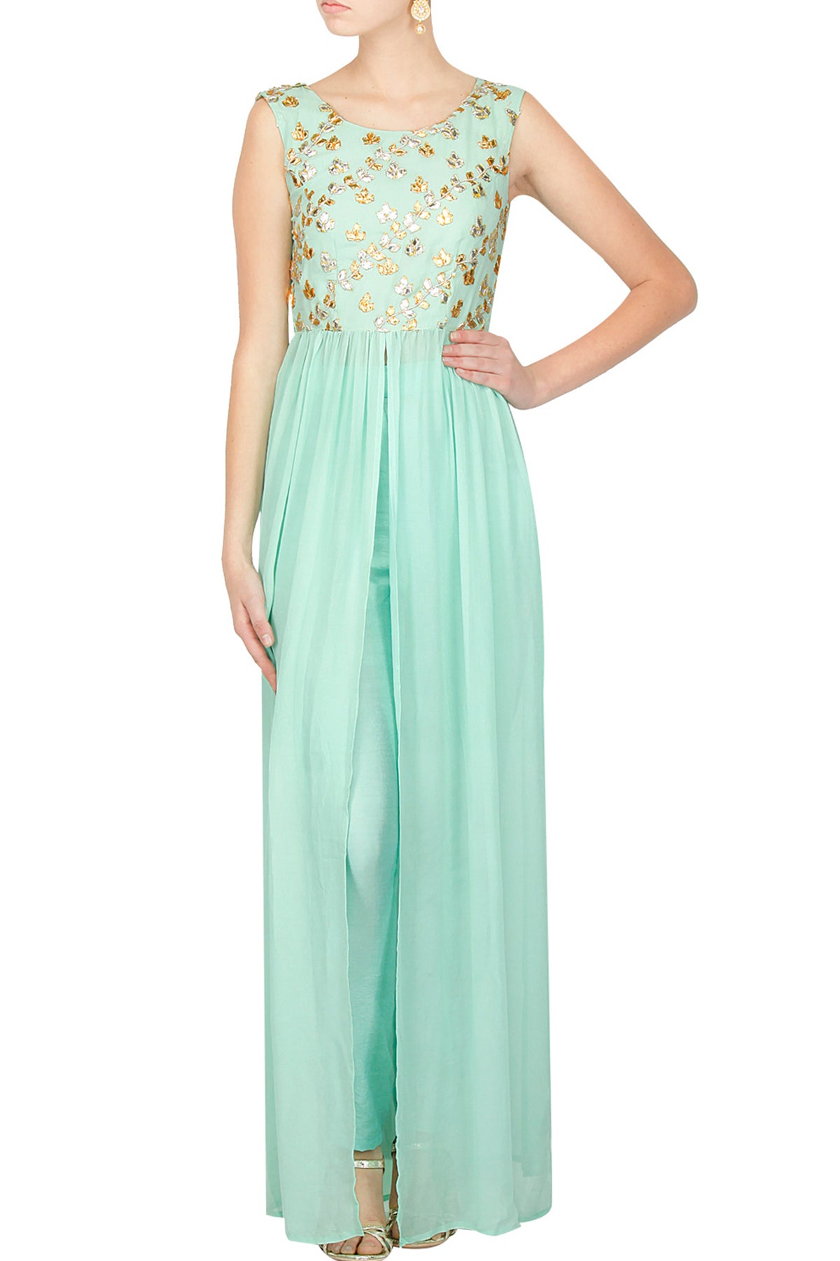 Ice Blue Gota Patti Kurta Set