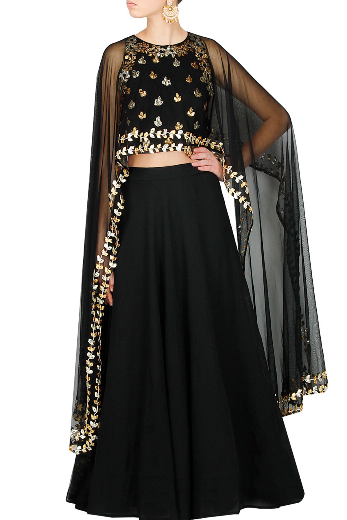 Black gota pati Lehenga set