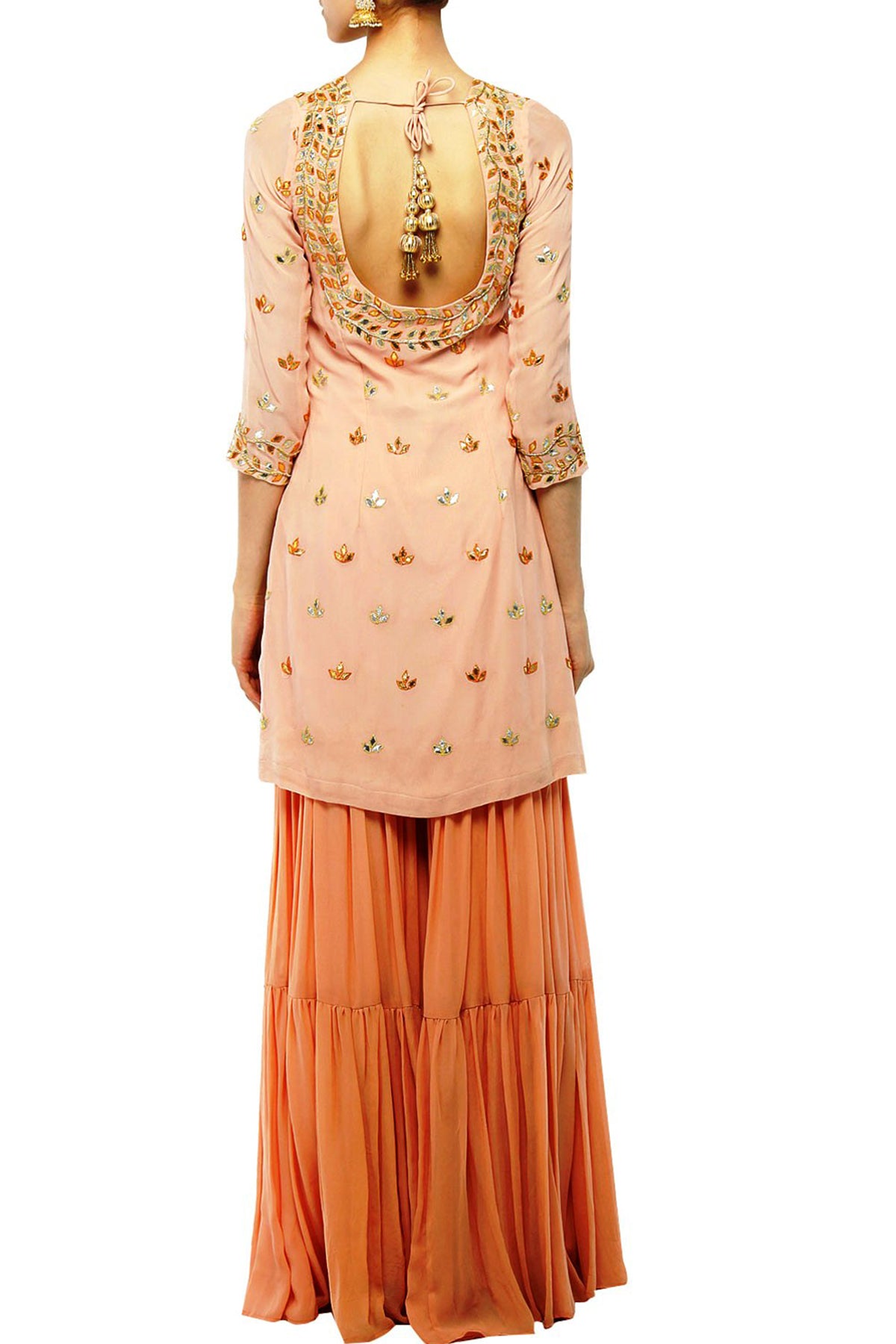 Baby pink sharara set