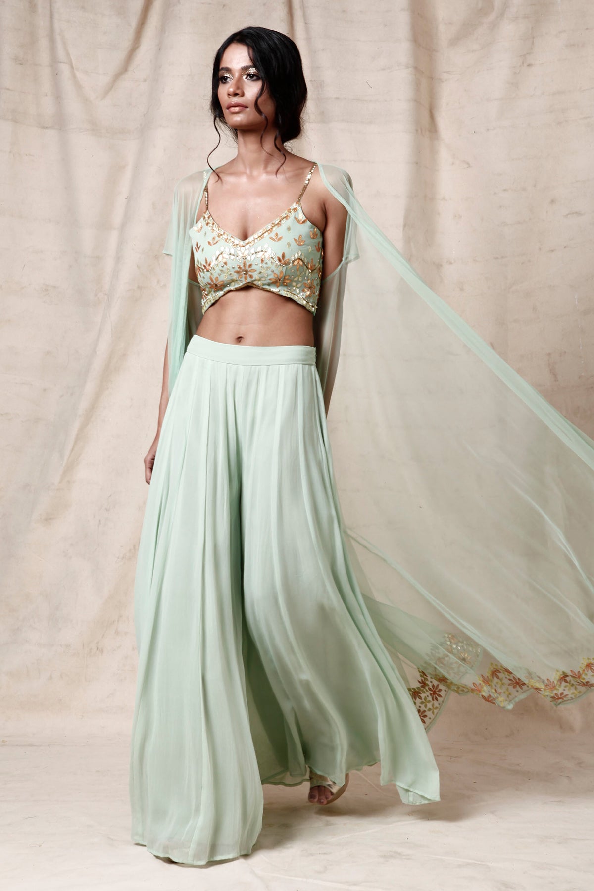 Mint green  cape set