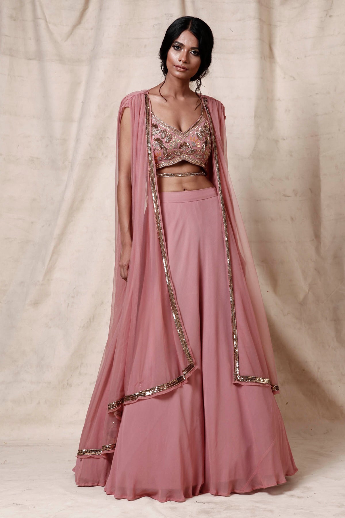Onion pink Crop top set