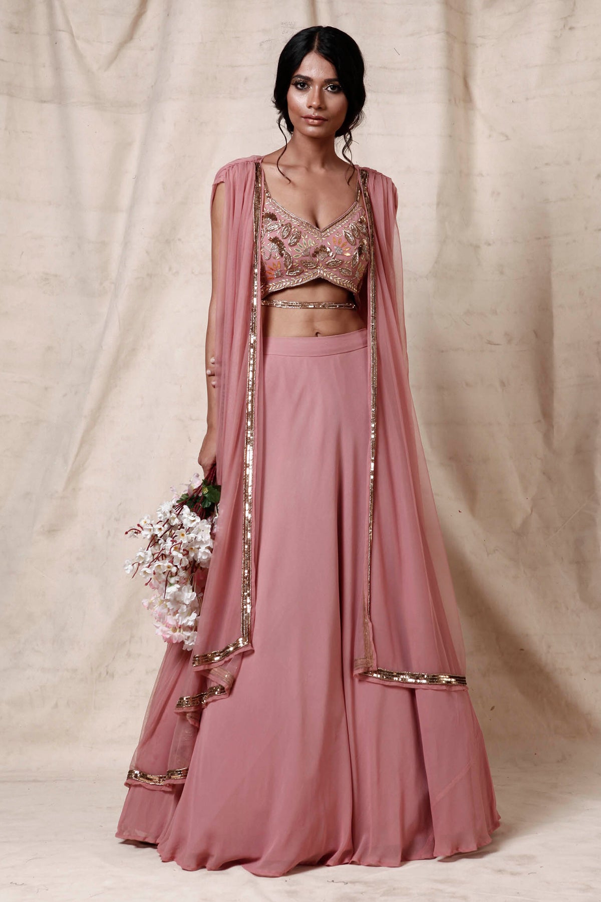 Onion pink Crop top set
