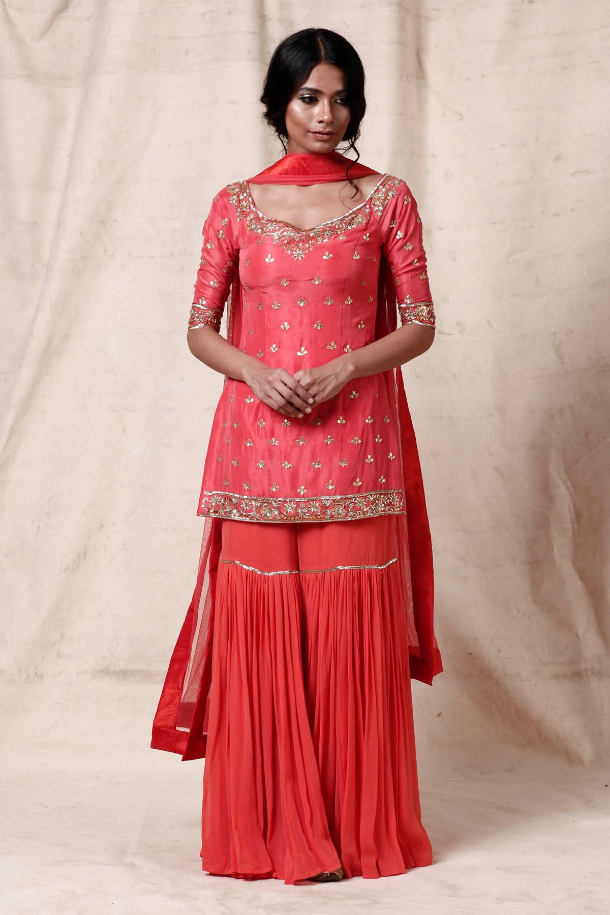 Orange sharara set