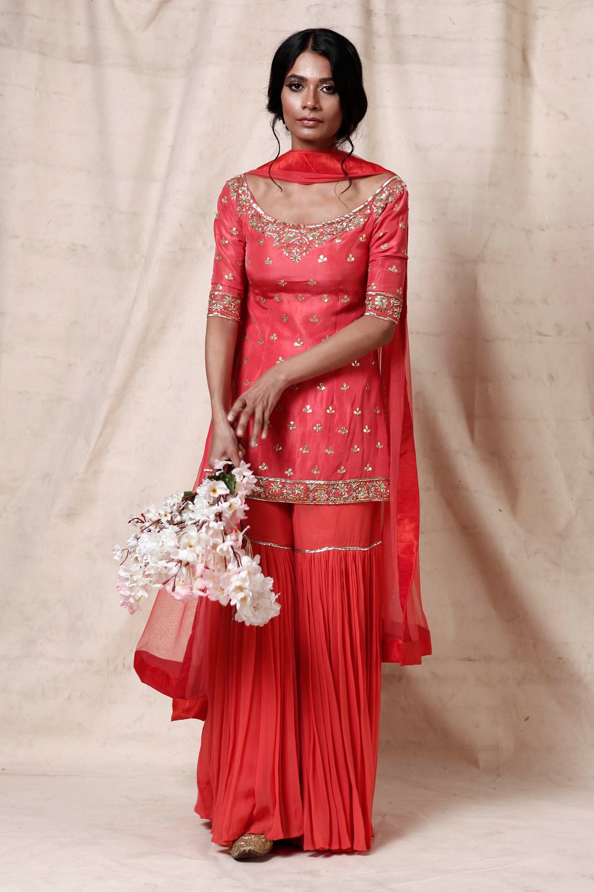Orange sharara set