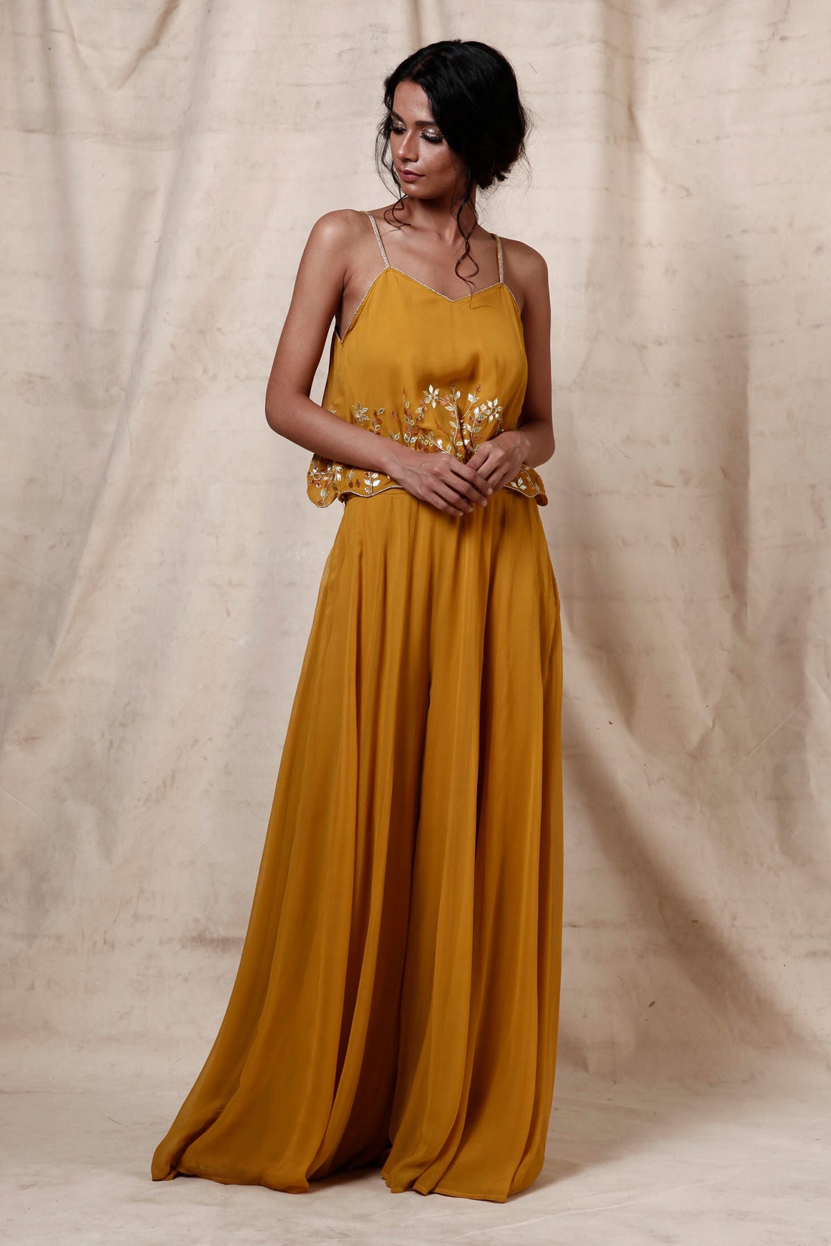Mustard Palazzo Pant Set