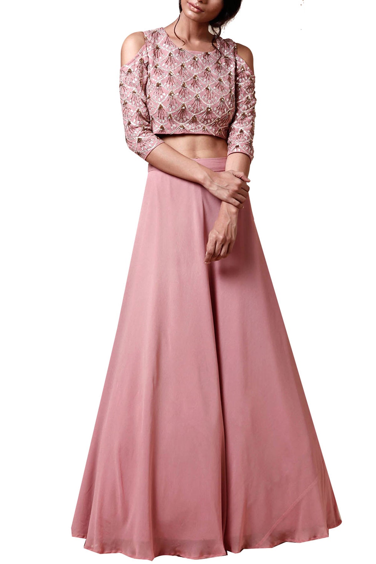 Onion pink Crop top set