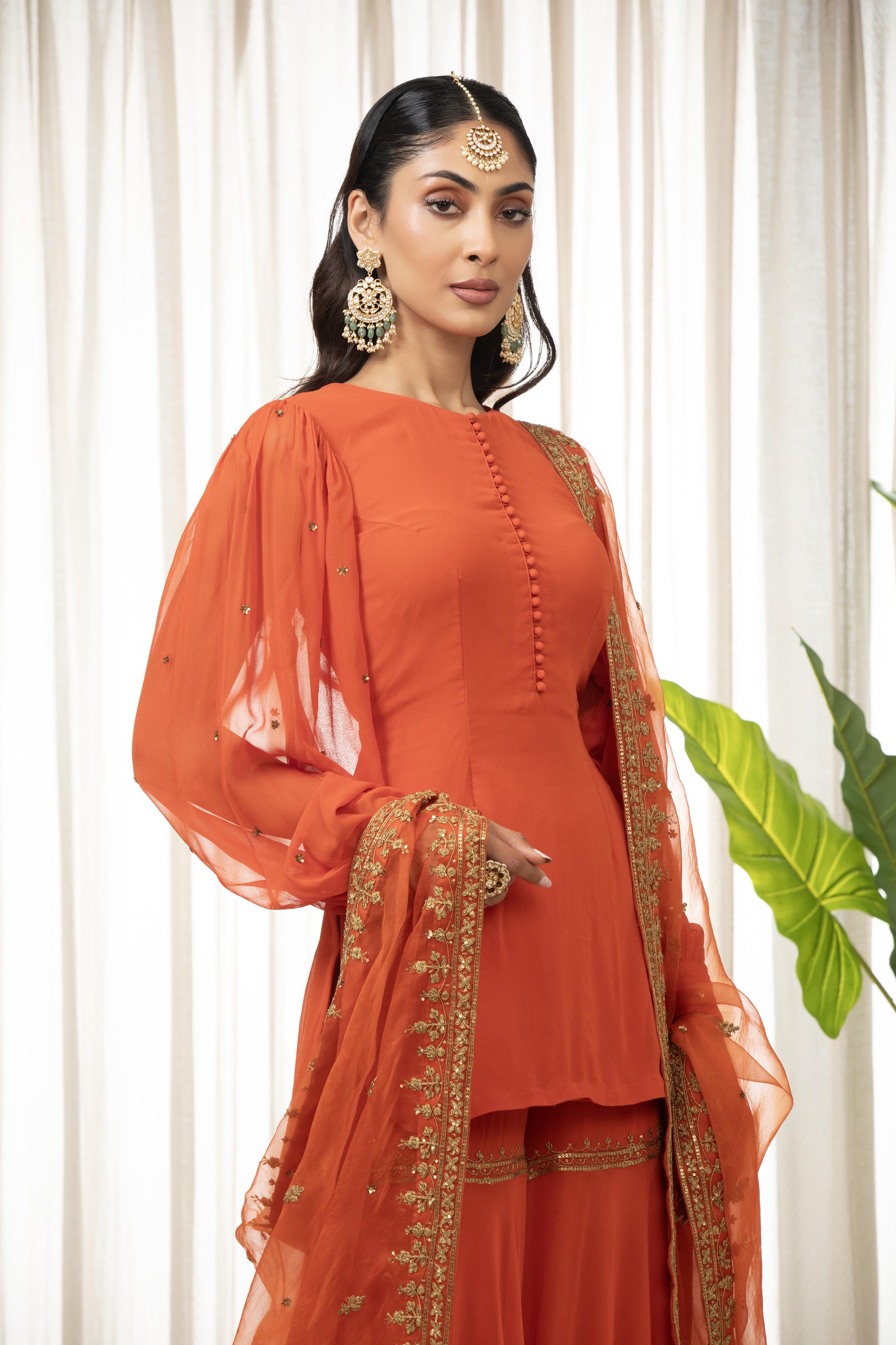 Rust Dilkash Kurta Set
