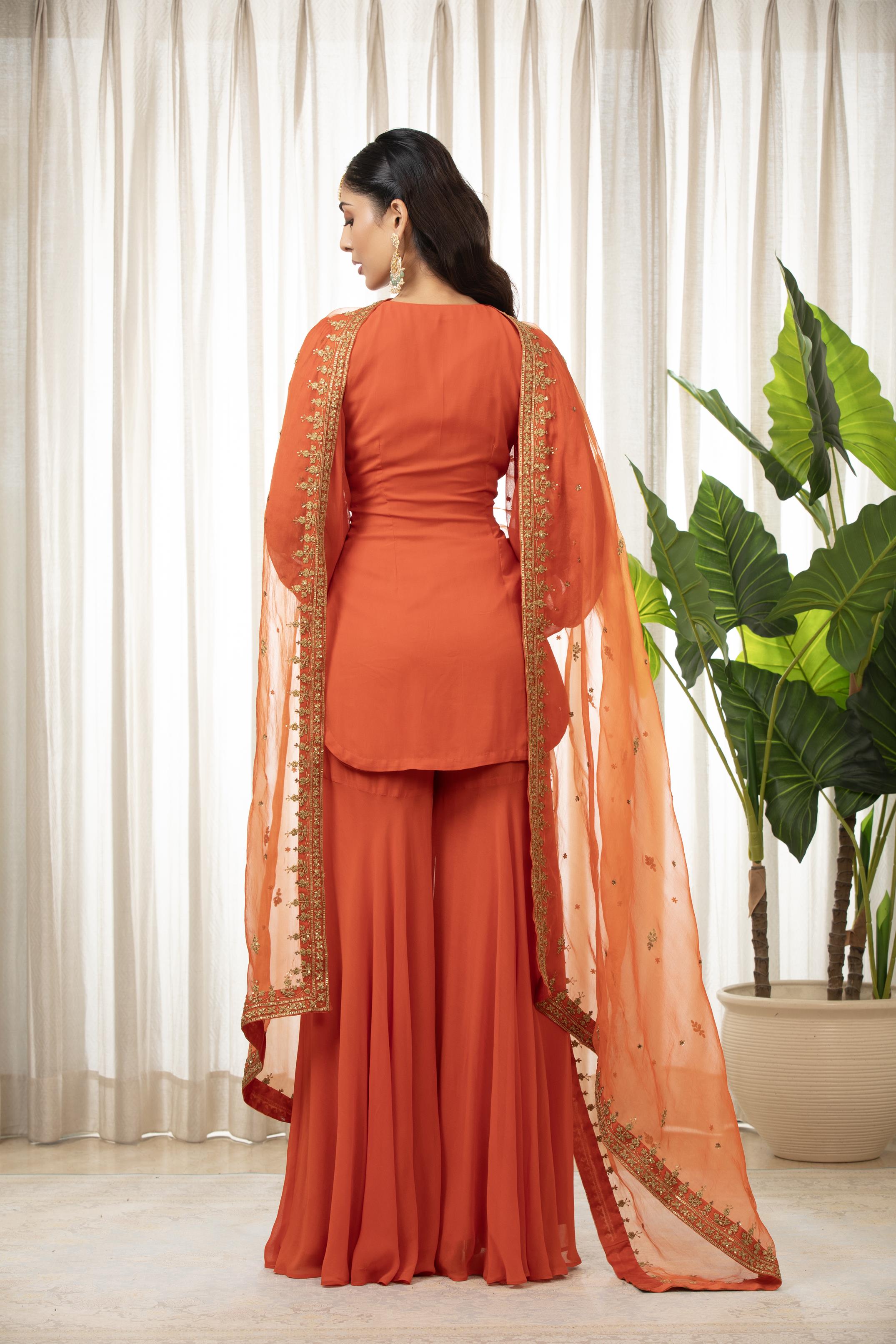 Rust Dilkash Kurta Set