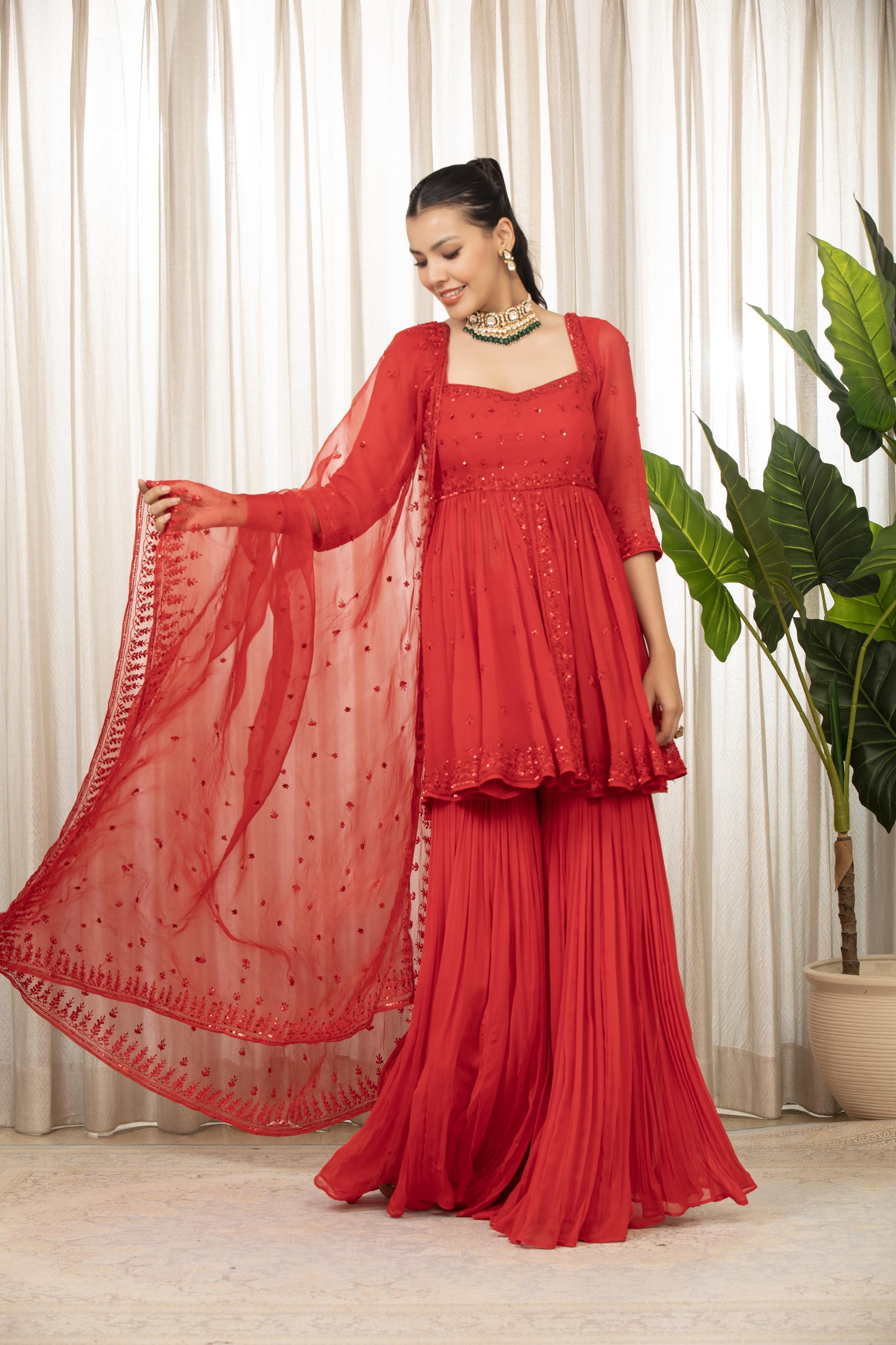 Lal Sharara Set