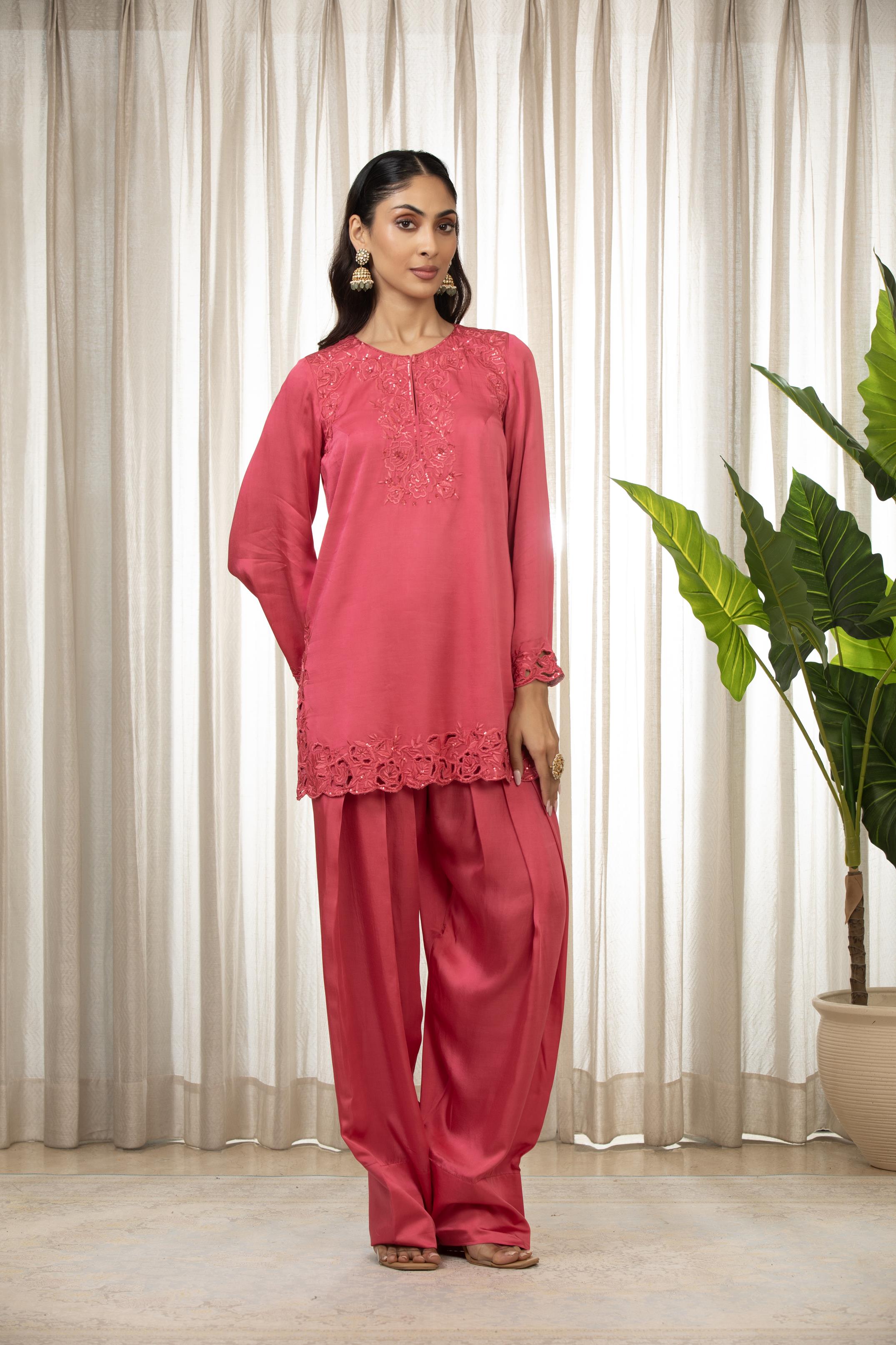 Kashmiri Pink Richa Set