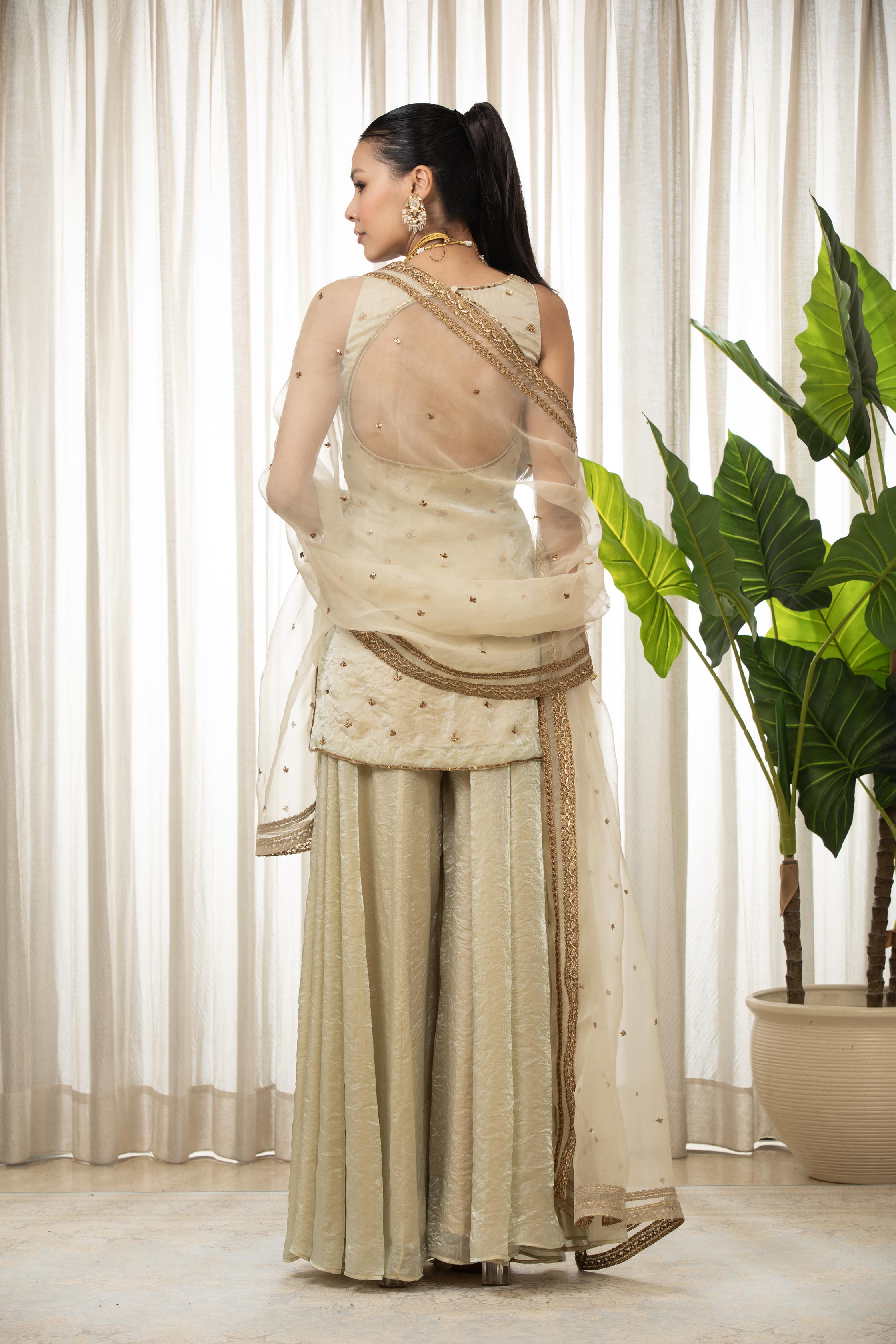 Jasmine Creamish Sharara Set