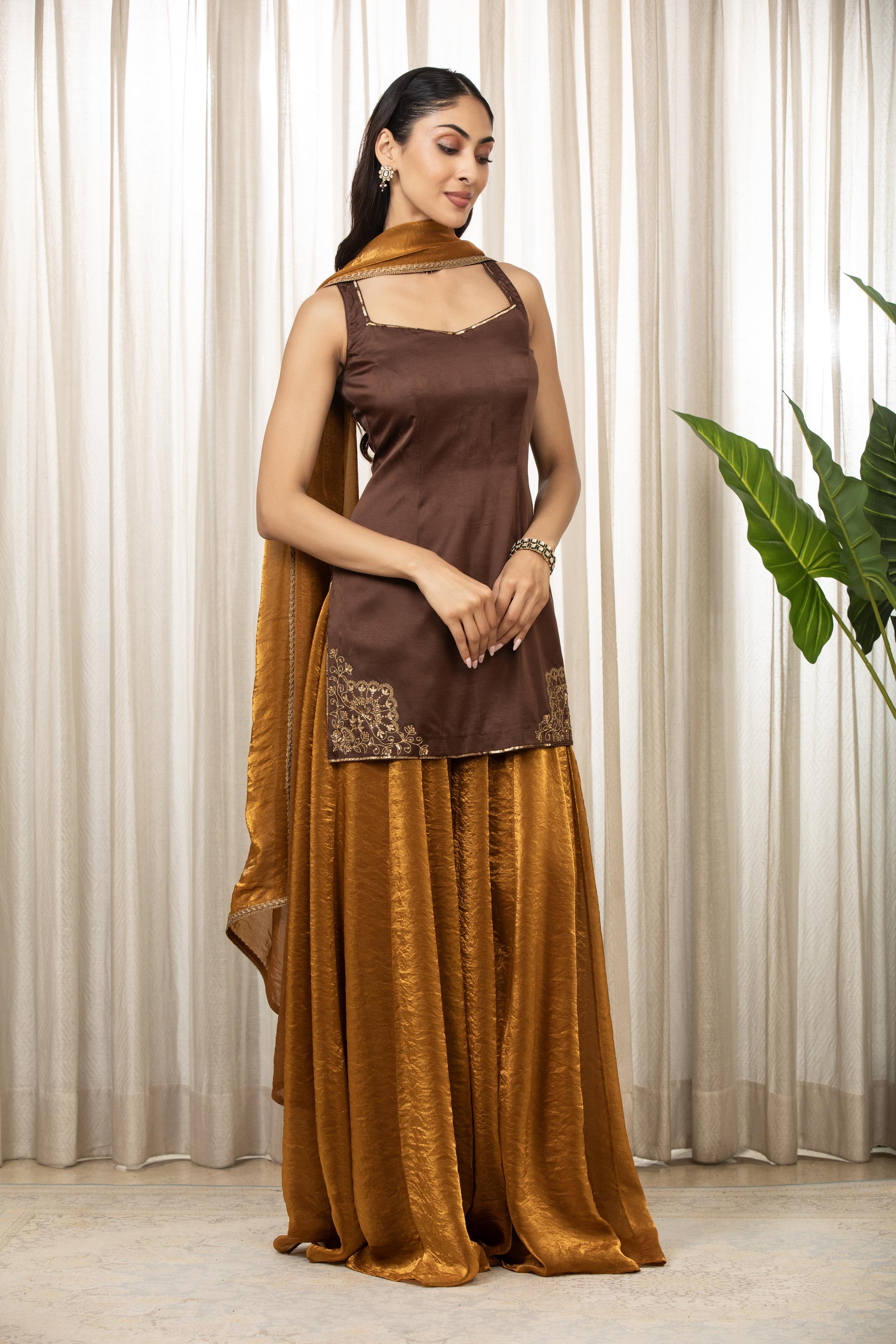 Jasmine Goldenish Sharara Set