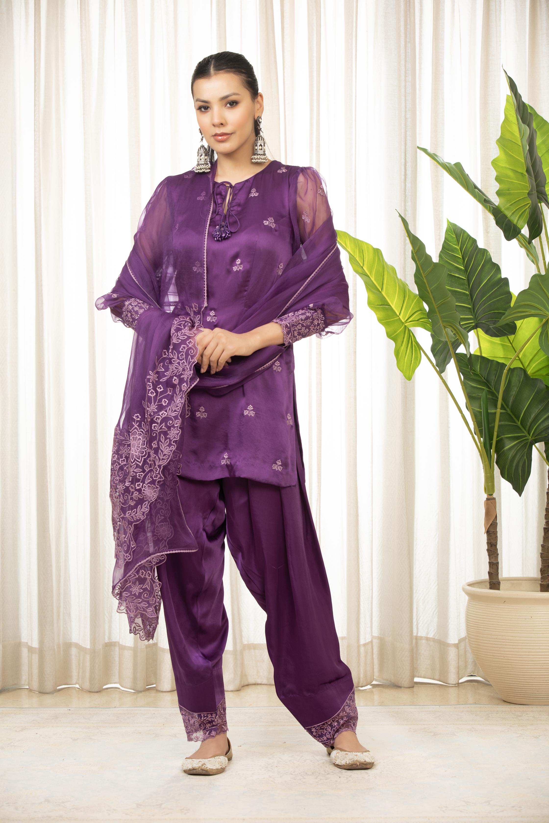 Purple Kurta Set