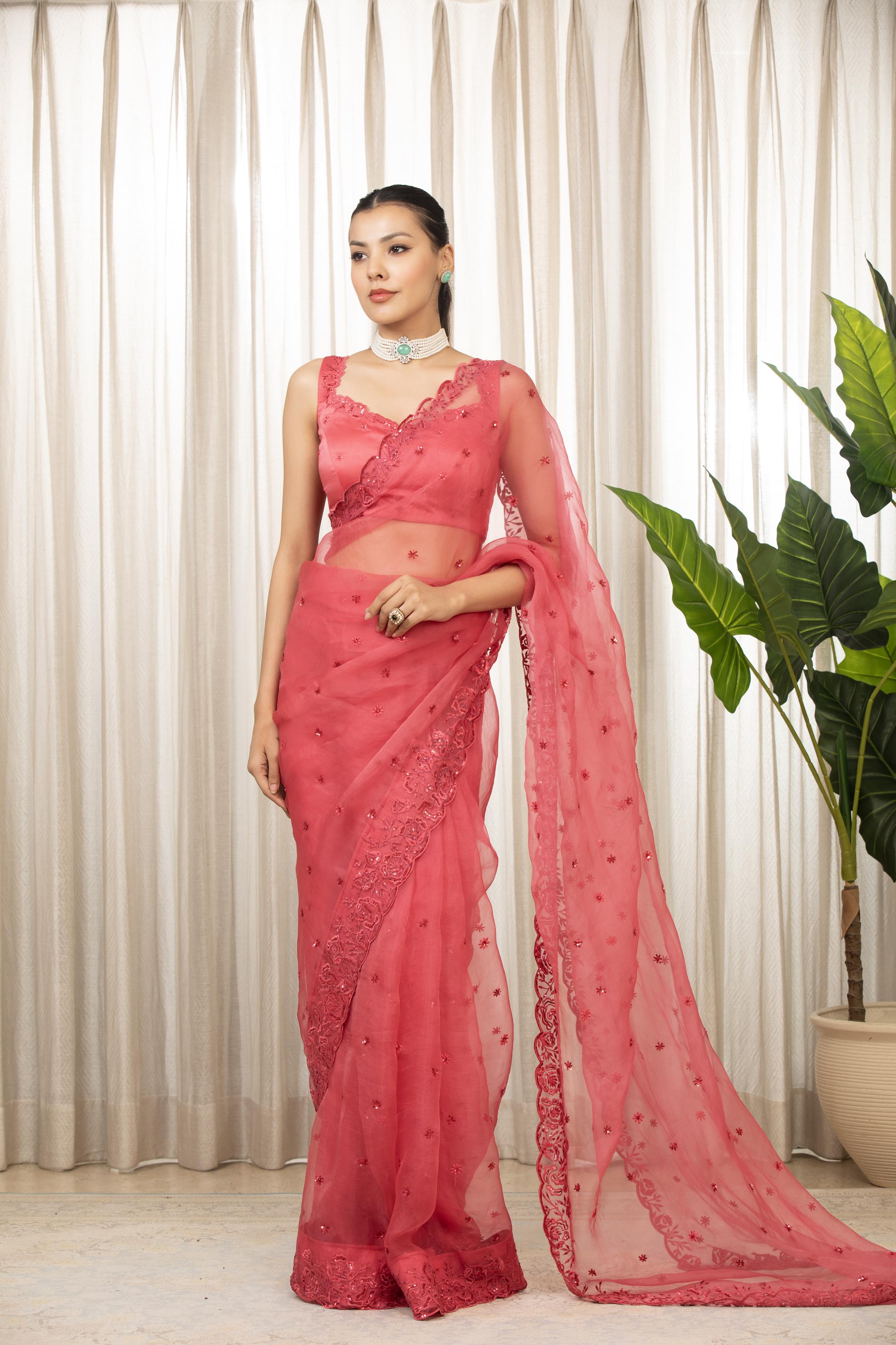 Pink Nyra Saree Set