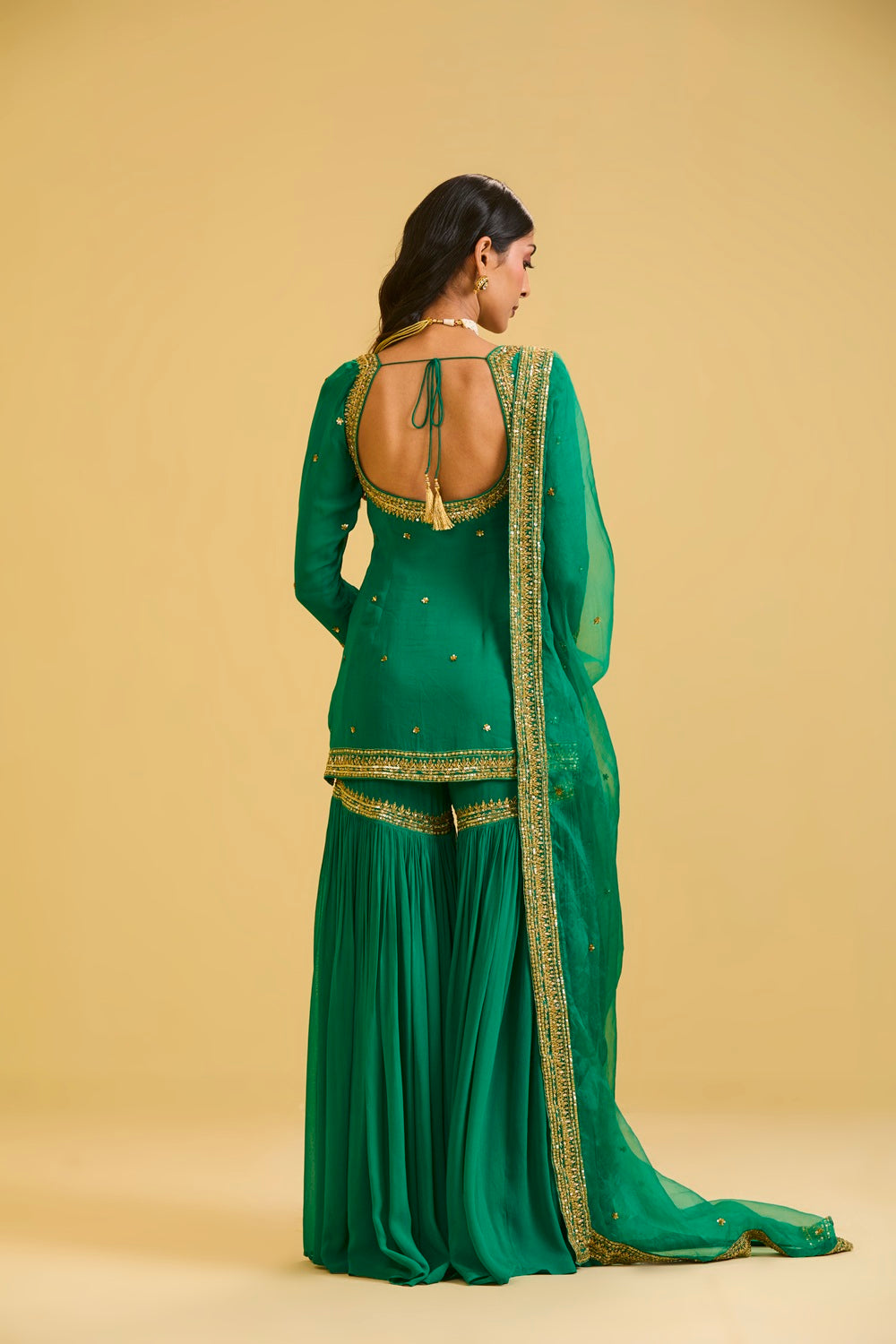 Green Sharara Set