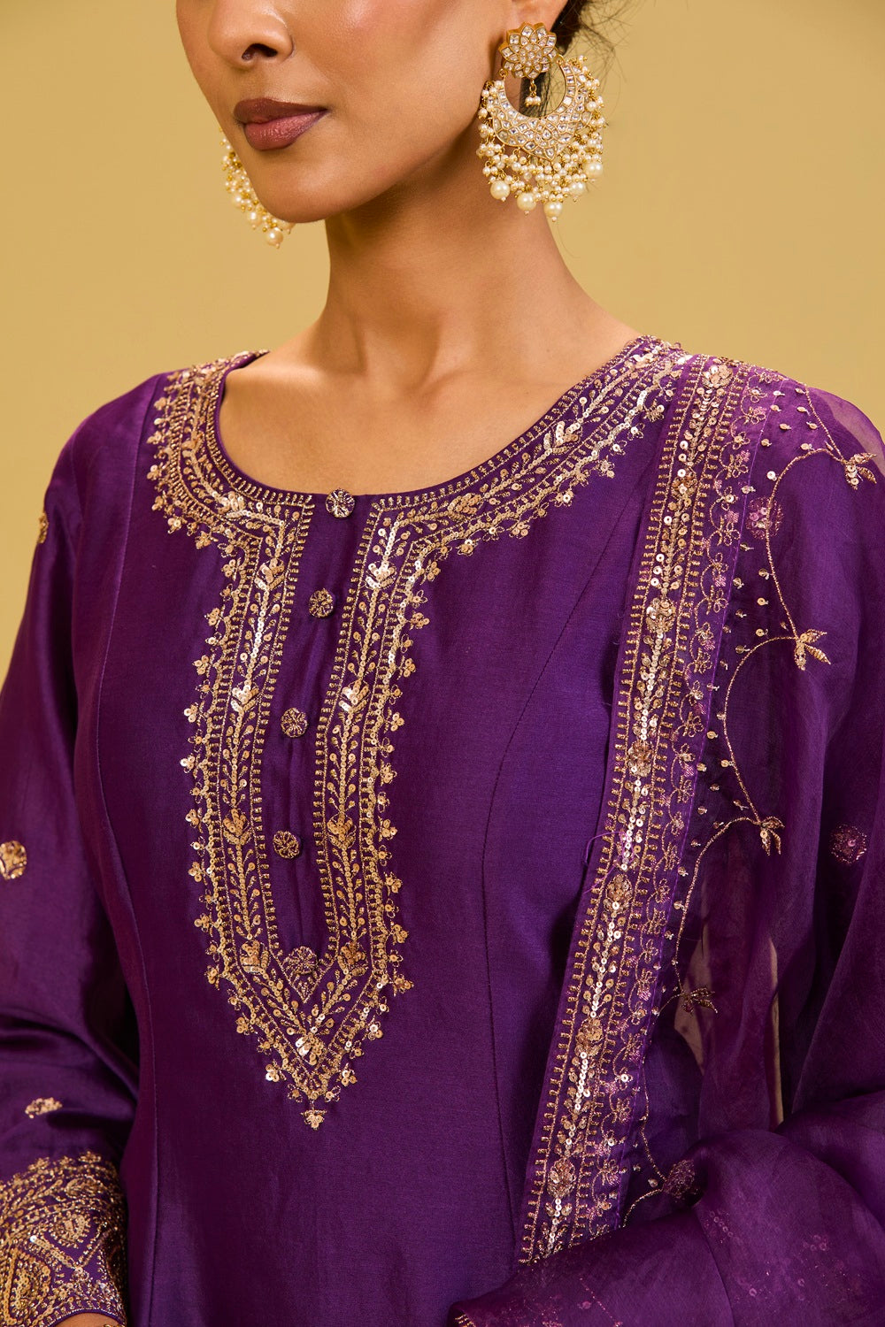 Purple Sharara Set