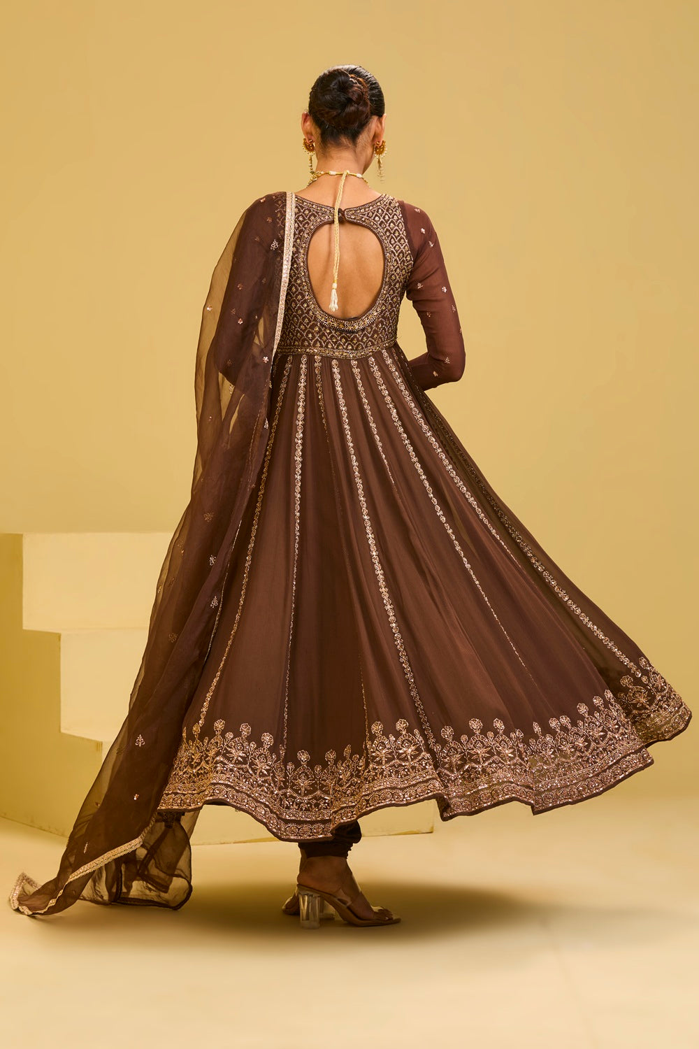 Brown Anarkali Set
