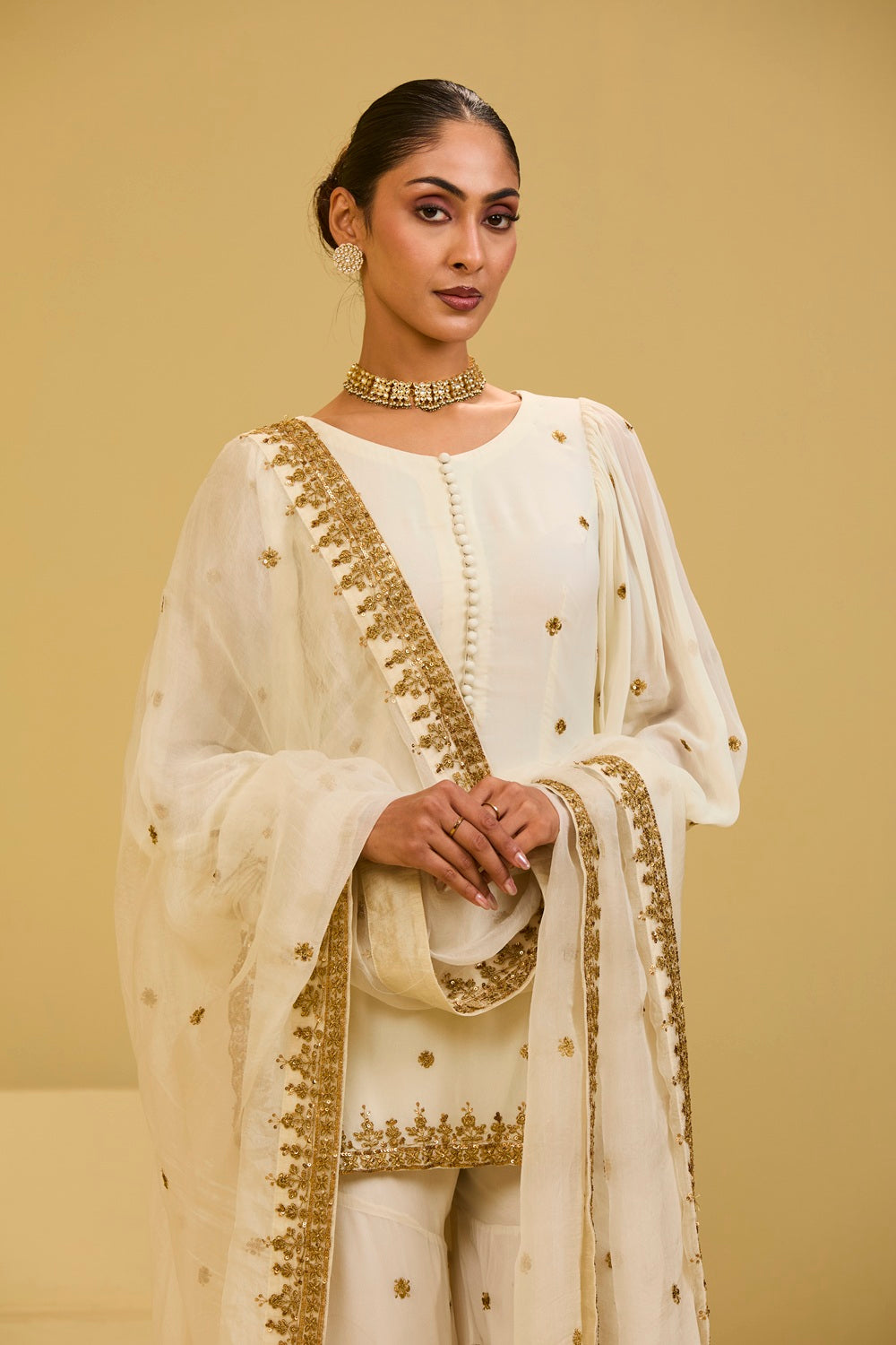 Off White Sharara Set