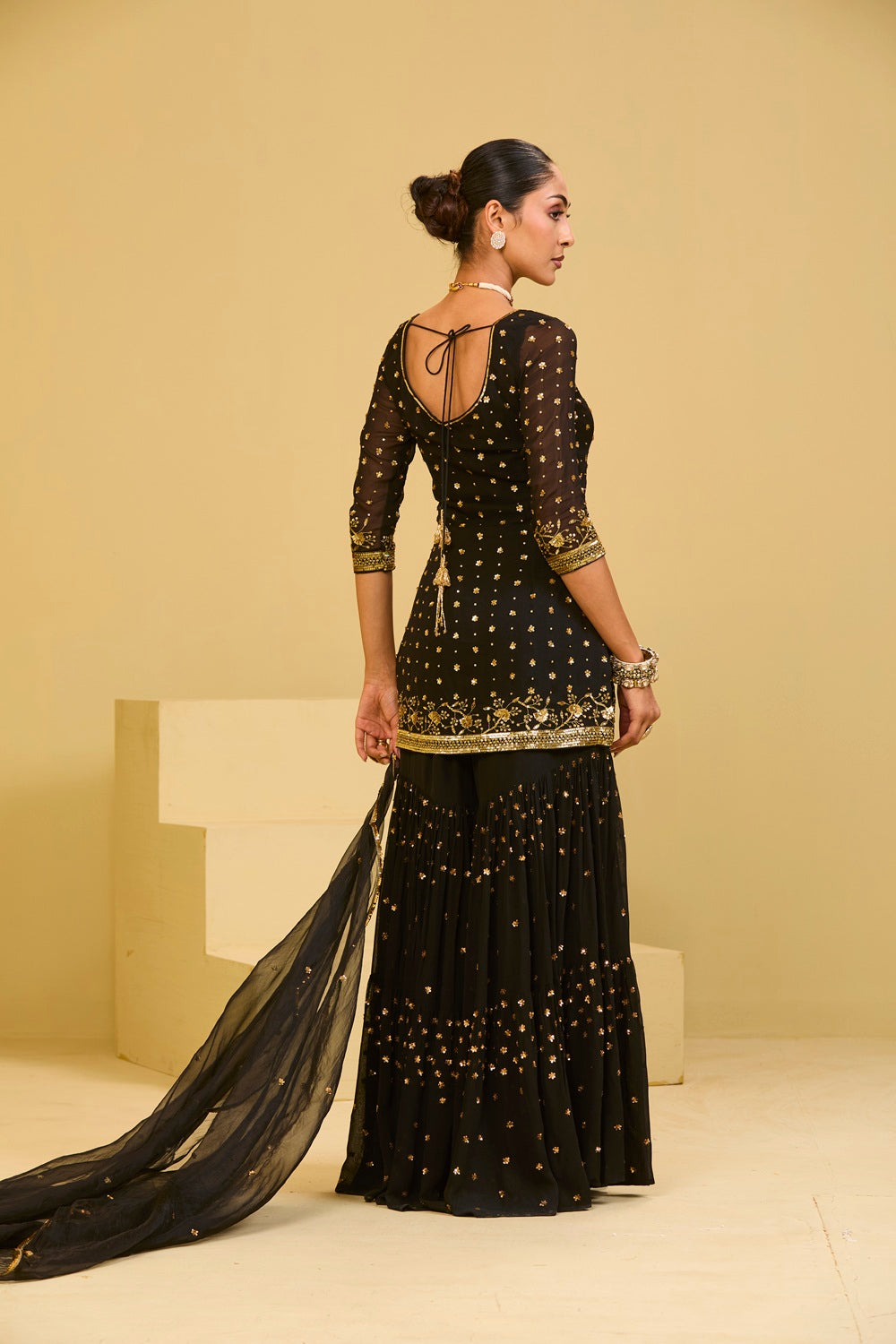 Black Sharara Set